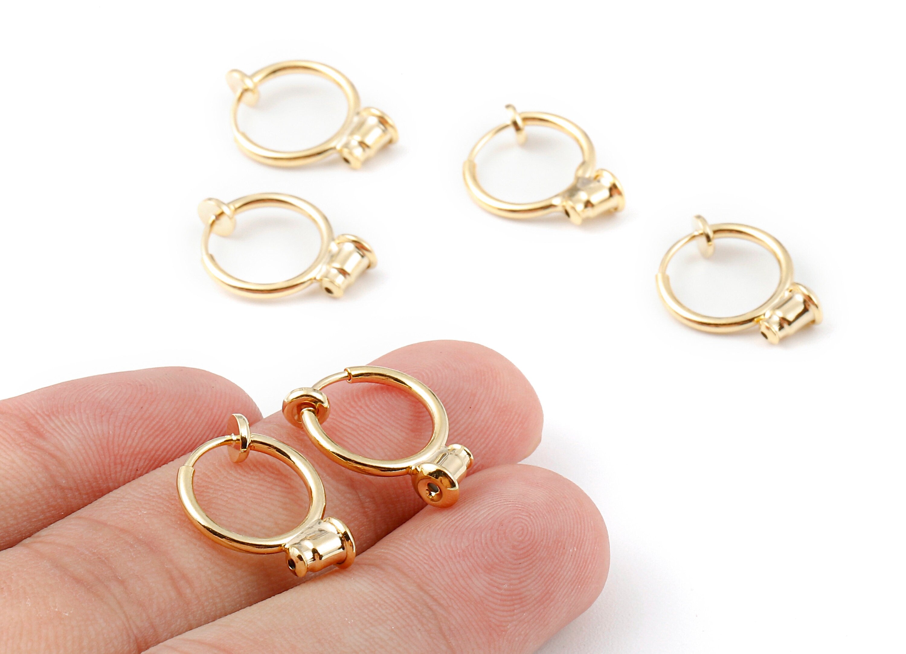 Brass Round Earring Stopper - Round Earring Stud - 18K Real Gold Plated Brass Stud - Jewelry Supplies - 18.31x12.81mm - RGP1103 - DOMEDBAZAAR