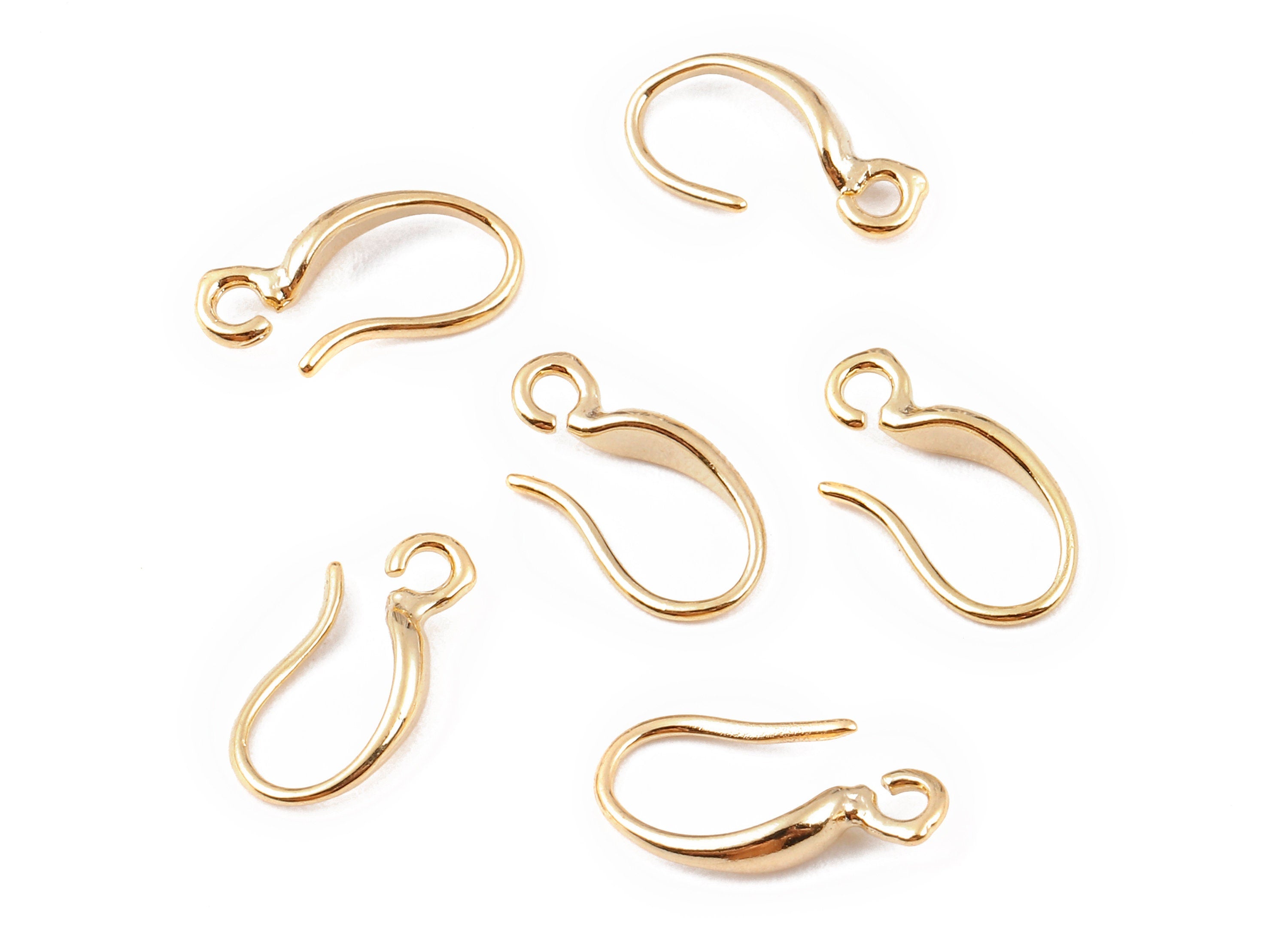 Brass Earring Wires - Brass Earring Hooks - 18K  Rose Gold Plated Ear Wire - Jewelry Supplies - 15.08x6.29mm - RGP1132 - DOMEDBAZAAR