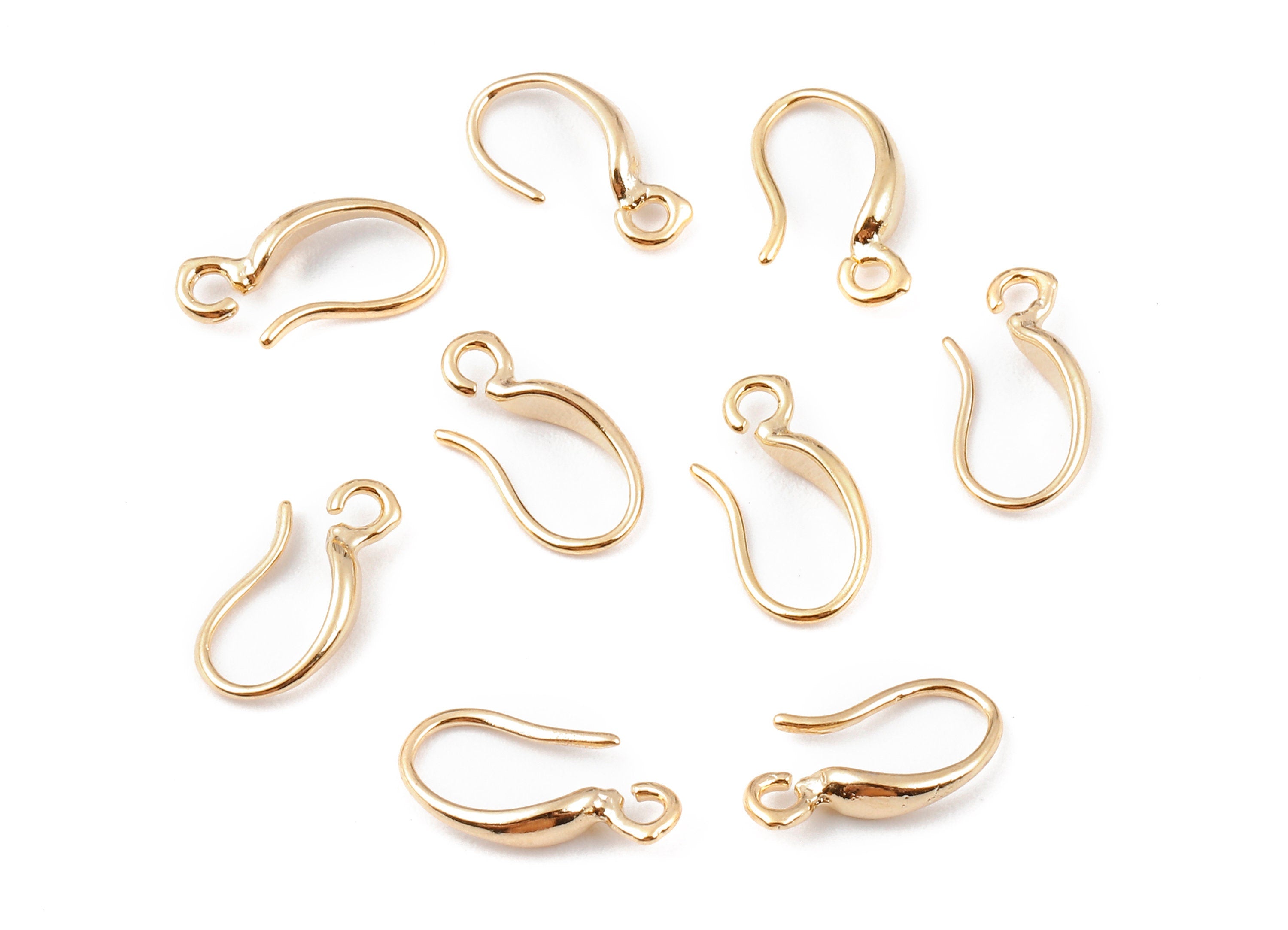 Brass Earring Wires - Brass Earring Hooks - 18K  Rose Gold Plated Ear Wire - Jewelry Supplies - 15.08x6.29mm - RGP1132 - DOMEDBAZAAR