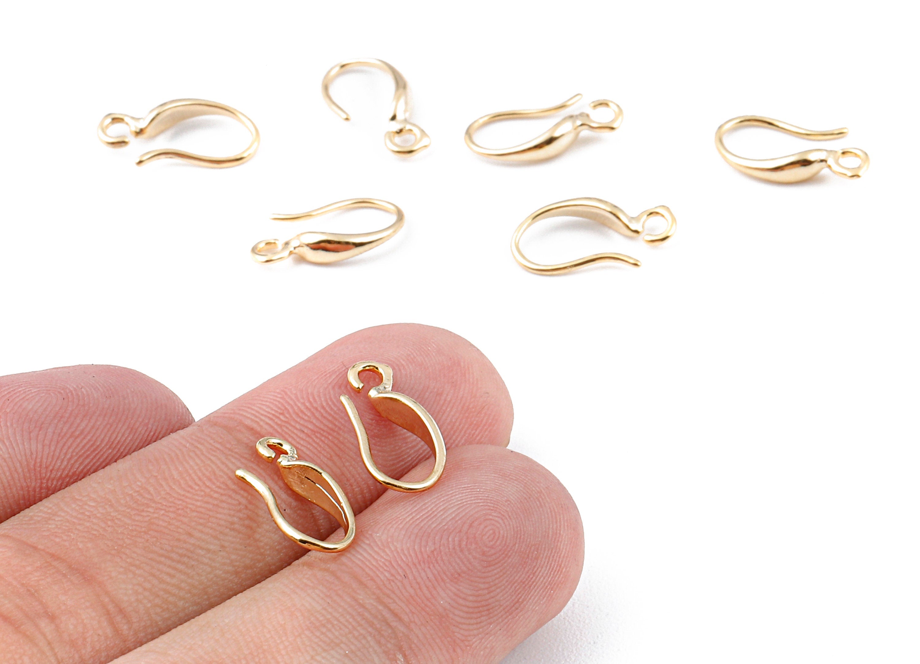 Brass Earring Wires - Brass Earring Hooks - 18K  Rose Gold Plated Ear Wire - Jewelry Supplies - 15.08x6.29mm - RGP1132 - DOMEDBAZAAR