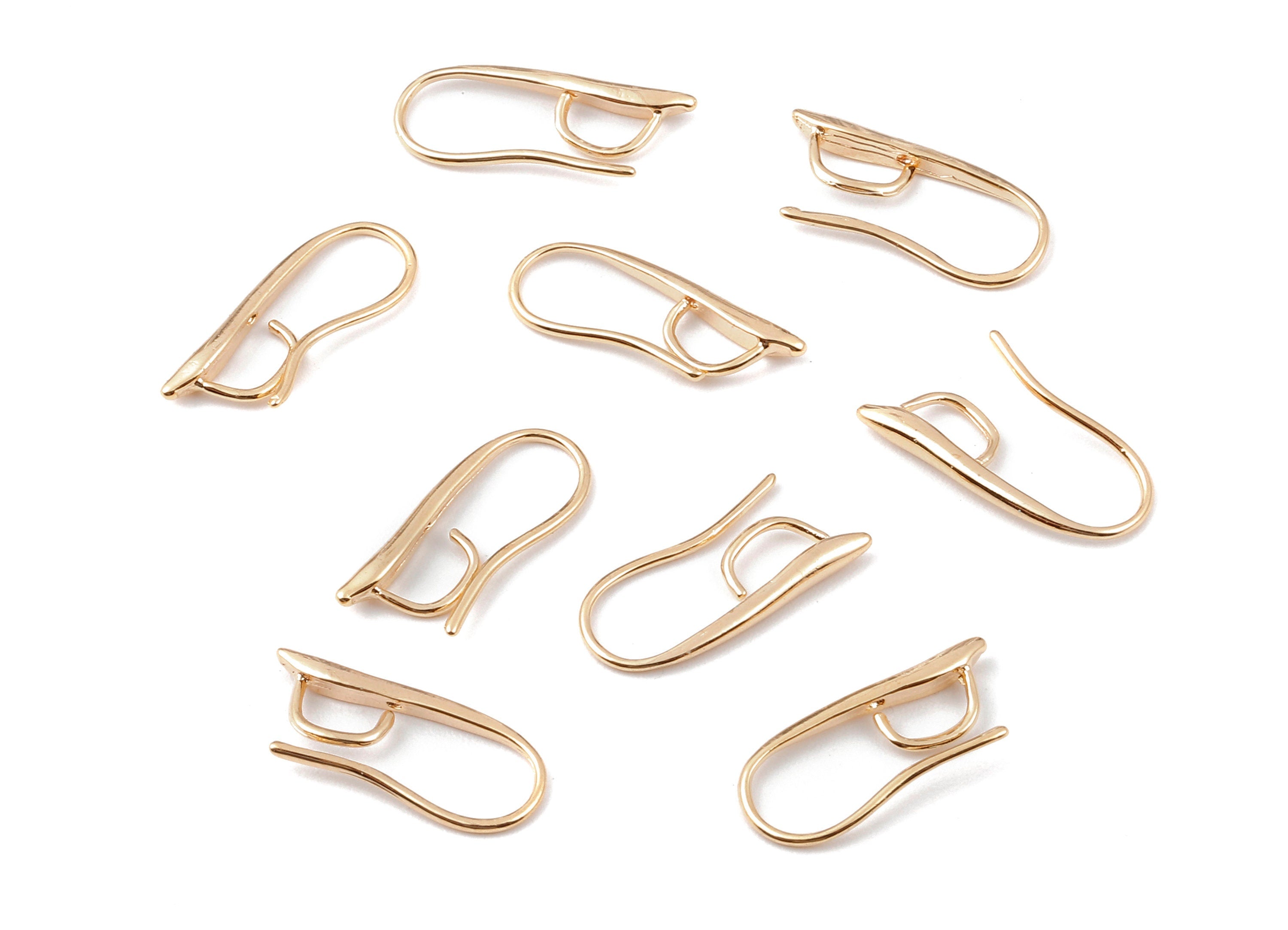 Brass Earring Wires - Brass Earring Hooks - 18K  Rose Gold Plated Ear Wire - Jewelry Supplies - 20.05x8.27mm - RGP1137 - DOMEDBAZAAR