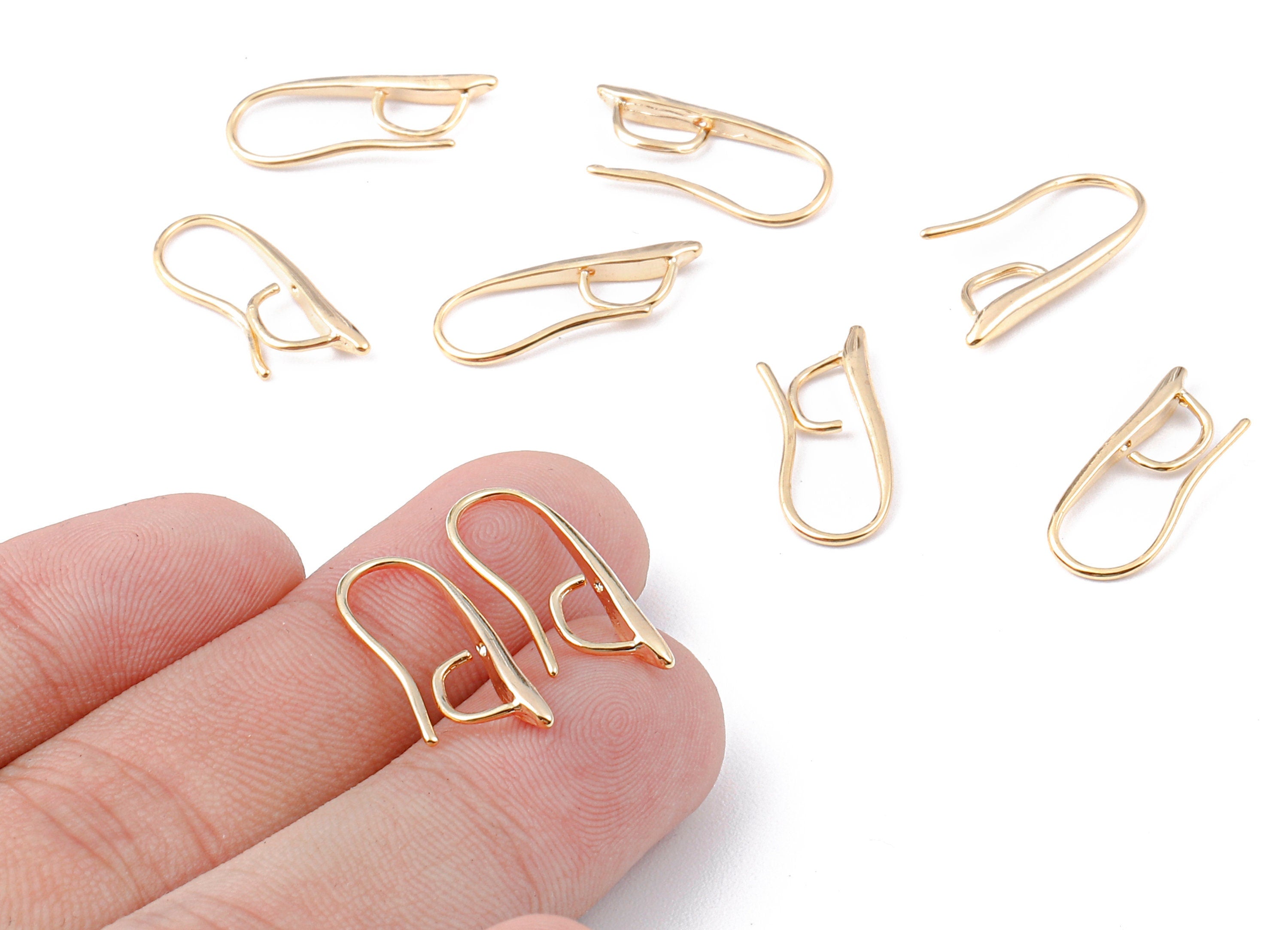 Brass Earring Wires - Brass Earring Hooks - 18K  Rose Gold Plated Ear Wire - Jewelry Supplies - 20.05x8.27mm - RGP1137 - DOMEDBAZAAR