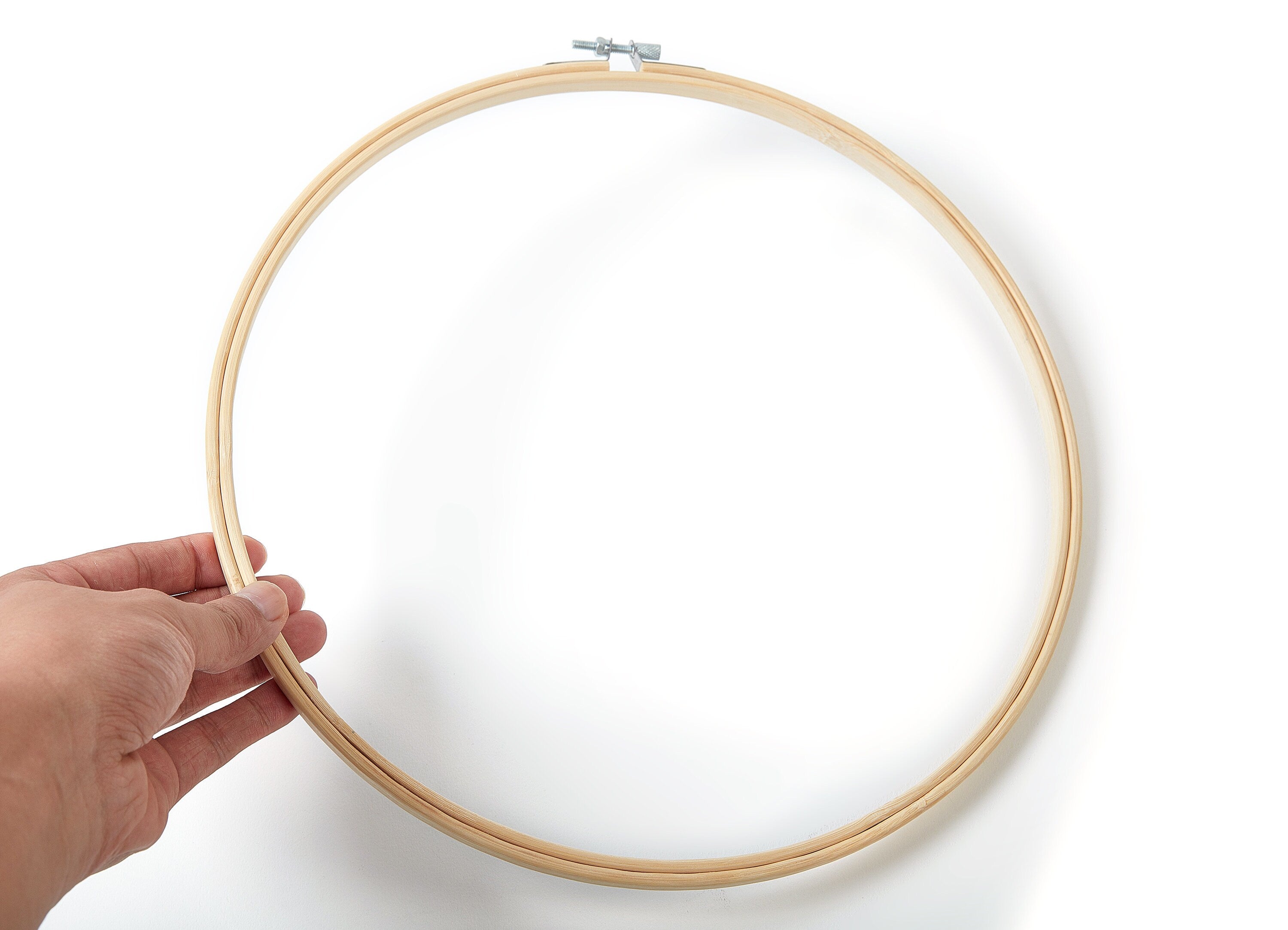 Bamboo Embroidery Hoops - Cross Stitch Hoops - Bamboo Embroidery Round Frame - Embroidery Accessories - 300x300x9.37mm - HM1001 - DOMEDBAZAAR