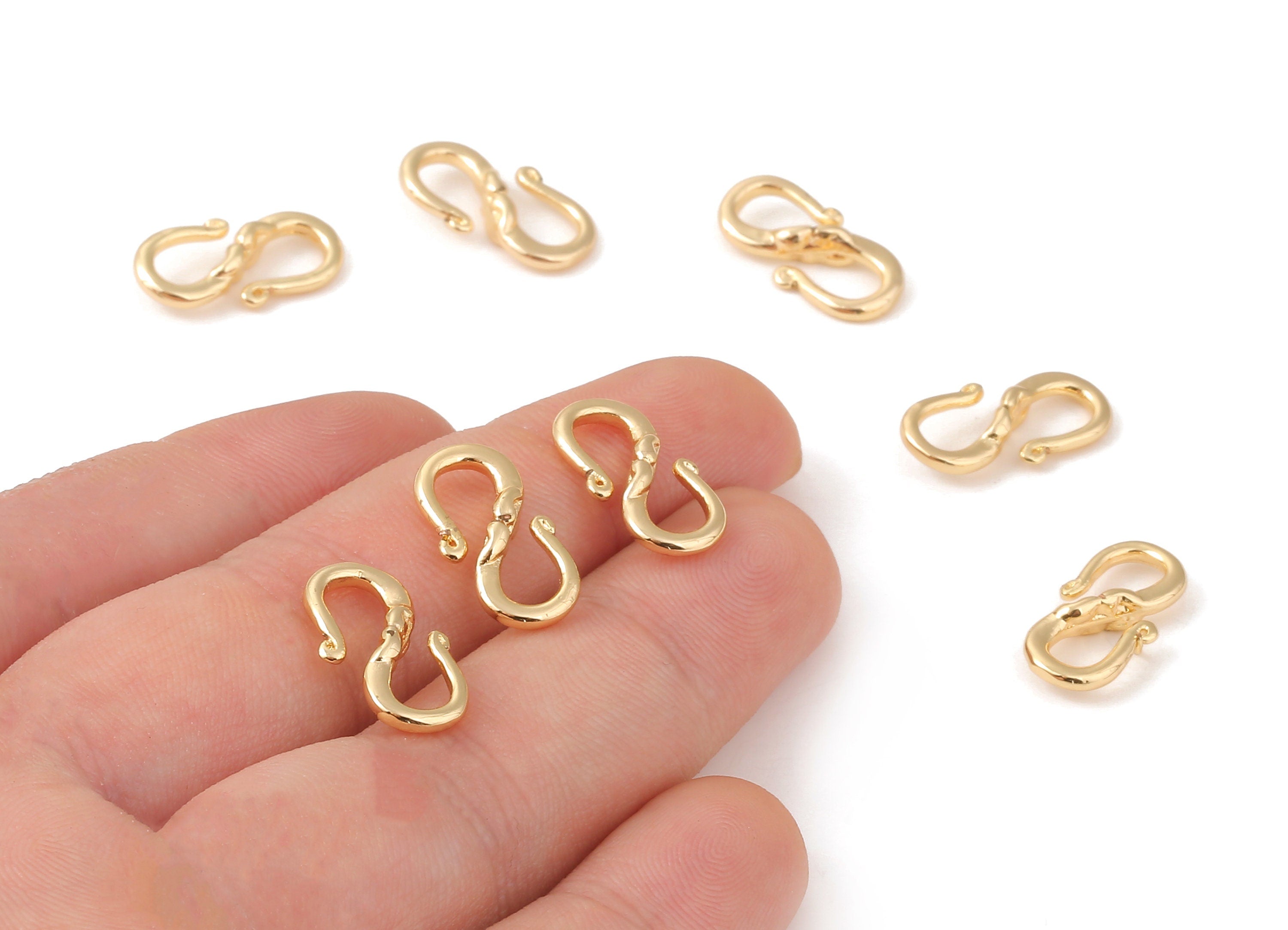 Brass Earring Wires - Brass Earring Hooks - 18K Real Gold Plated Brass - Jewelry Supplies - 17.25x9.29x1.89mm - RGP1099 - DOMEDBAZAAR