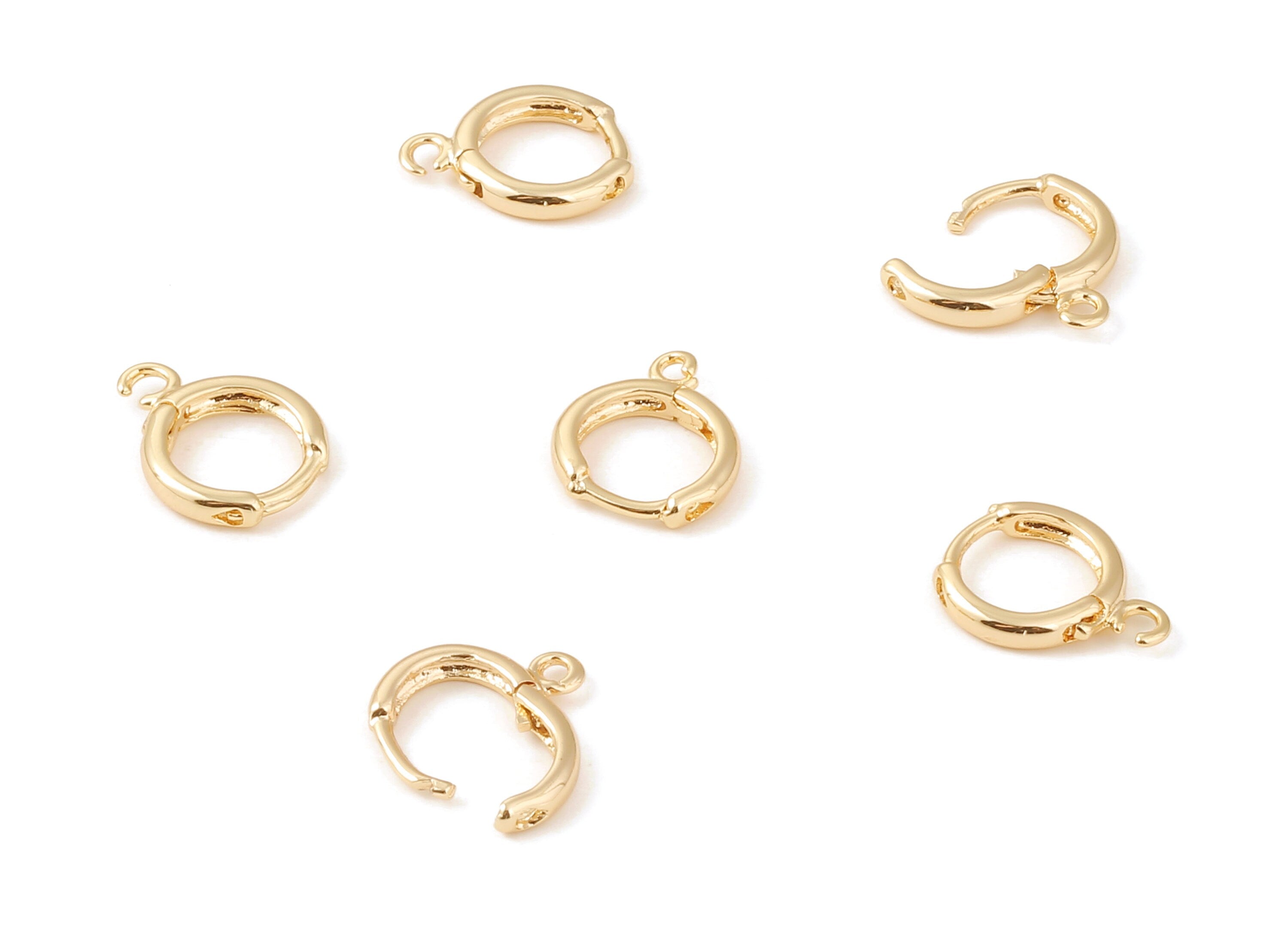 Brass Round Earring Charms - Brass Round Earring Pendant - 18K Real Gold Plated Brass - Jewelry Supplies - 14.79x11.64x1.59mm - RGP1080 - DOMEDBAZAAR