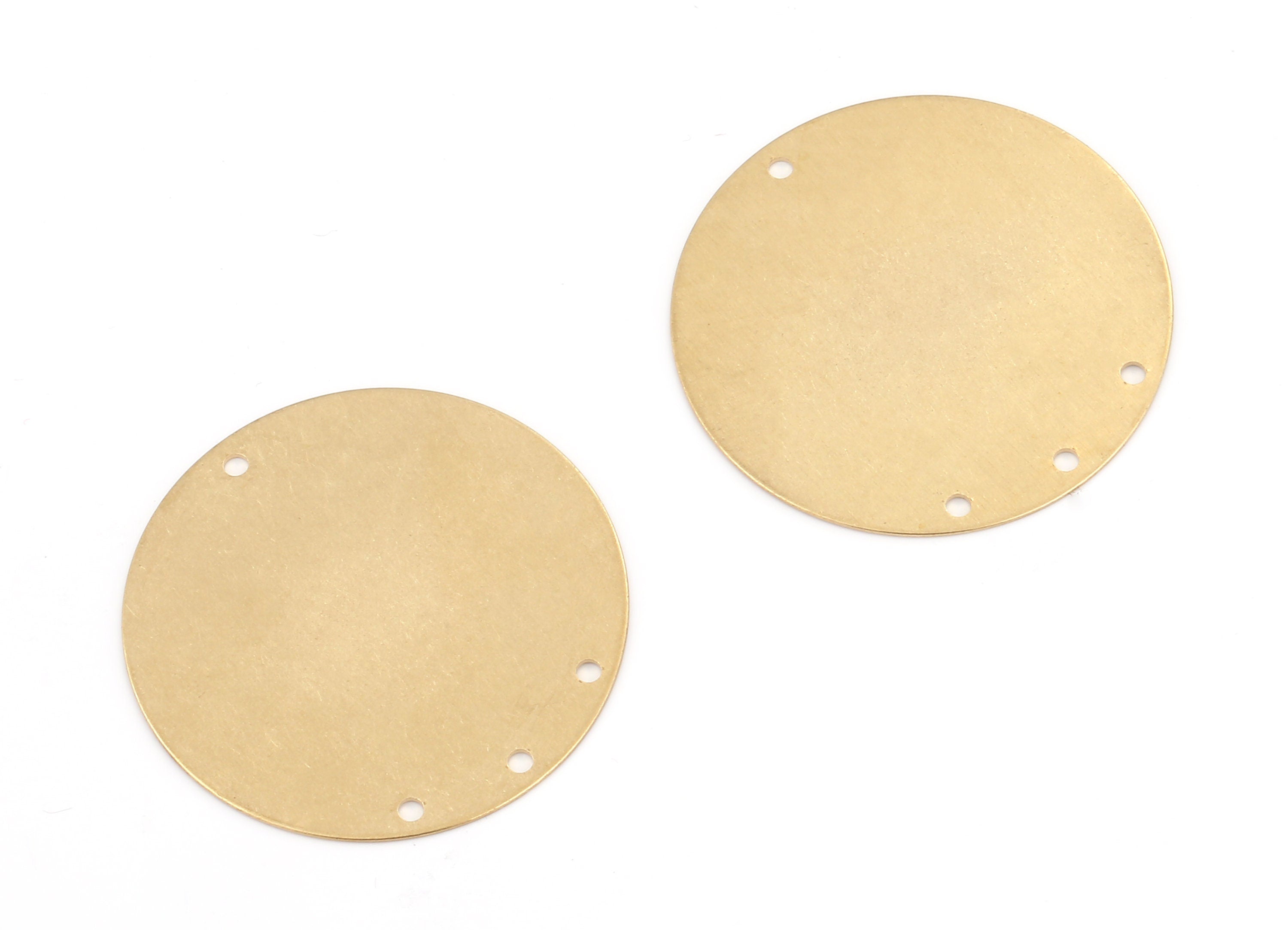 Personalized stamping blank - Brass Round Connector - Raw Brass Round Connectors With 4 Holes - Jewelry Supplies - 30x30x0.48mm - PP2161 - DOMEDBAZAAR