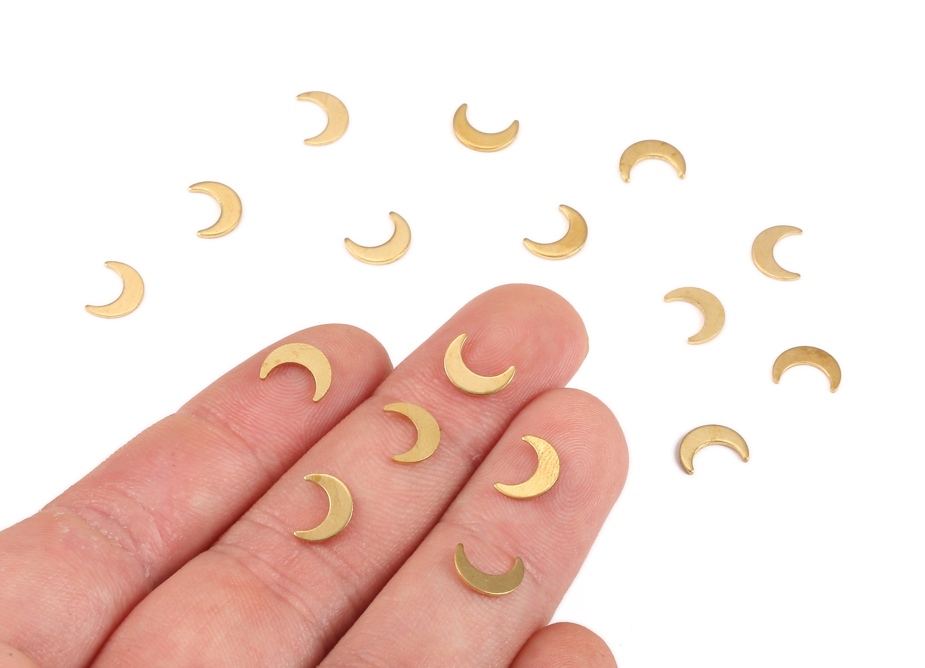 Brass Moon Charms - Raw Brass Moon Earrings and Pendant - Eaarring Findings - Jewelry Supplies - 35.87x24.72x0.75mm - PP2175 - DOMEDBAZAAR