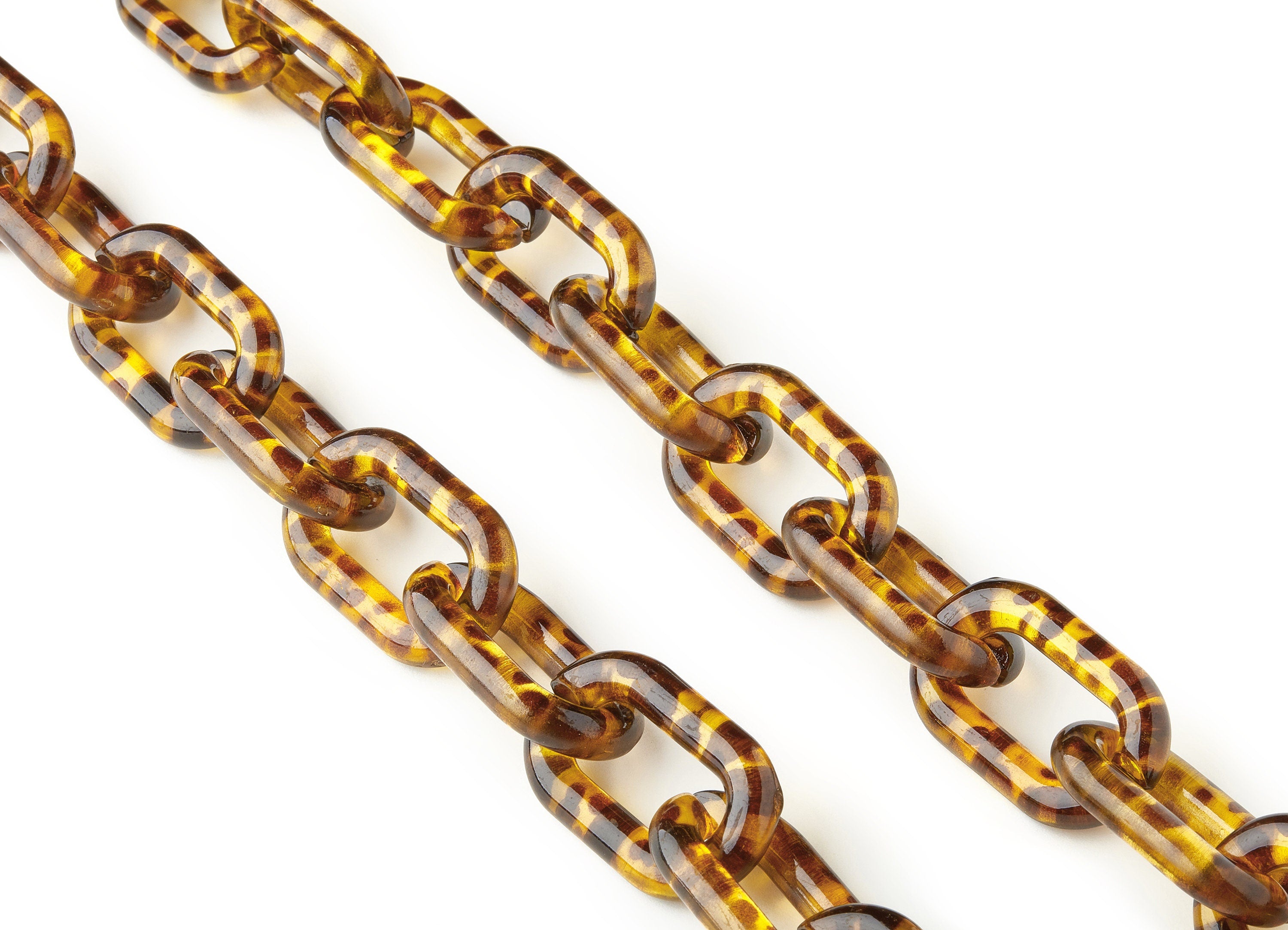 Acrylic Oval Curb Chain - Open Link Curb Chain - 1strand : 45cm - Plastic Curb Chain Links - Necklace Chain - 40.24x24.65x6.88mm - AC1697 - DOMEDBAZAAR