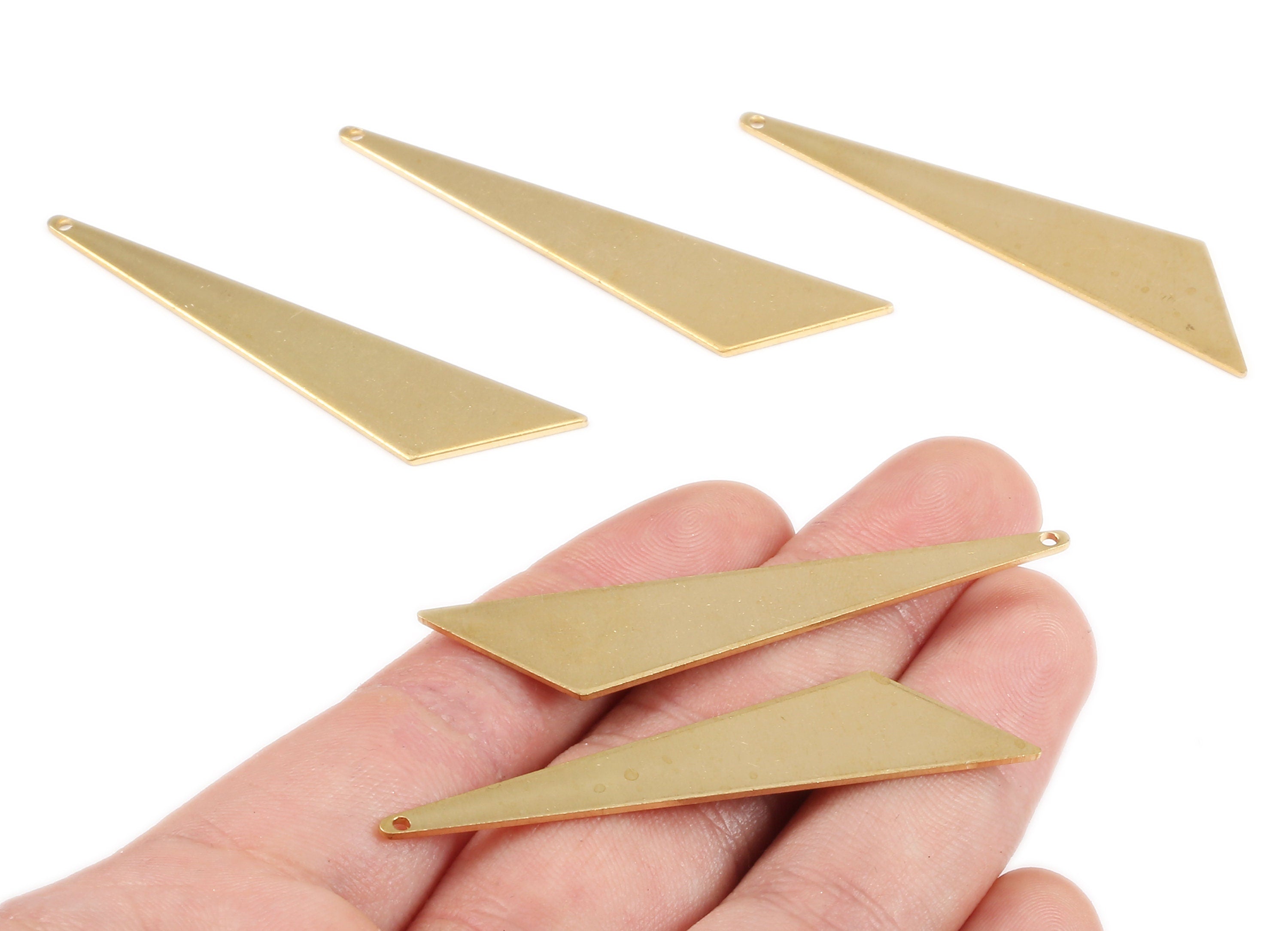Personalized stamping blank - Brass Triangle Charms - Raw Brass Triangle Earrings and Pendant - Earring Findings - 58x12.51x0.94mm - PP2174 - DOMEDBAZAAR