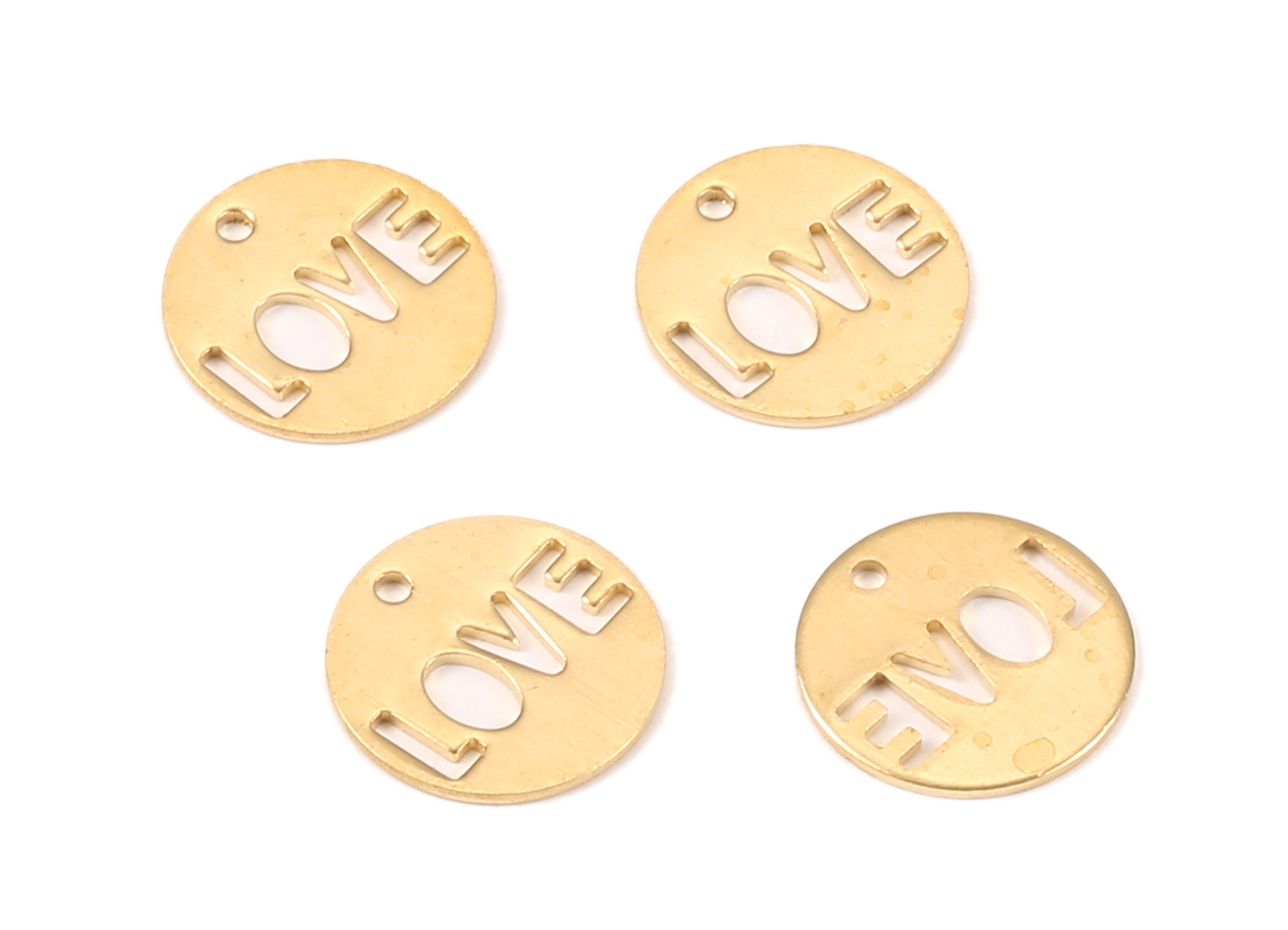 Brass Round Charms - Raw Brass Round Earrings and Pendant - Earring Findings - Jewelry Supplies - 14.05x14.05x0.76mm - PP2158 - DOMEDBAZAAR