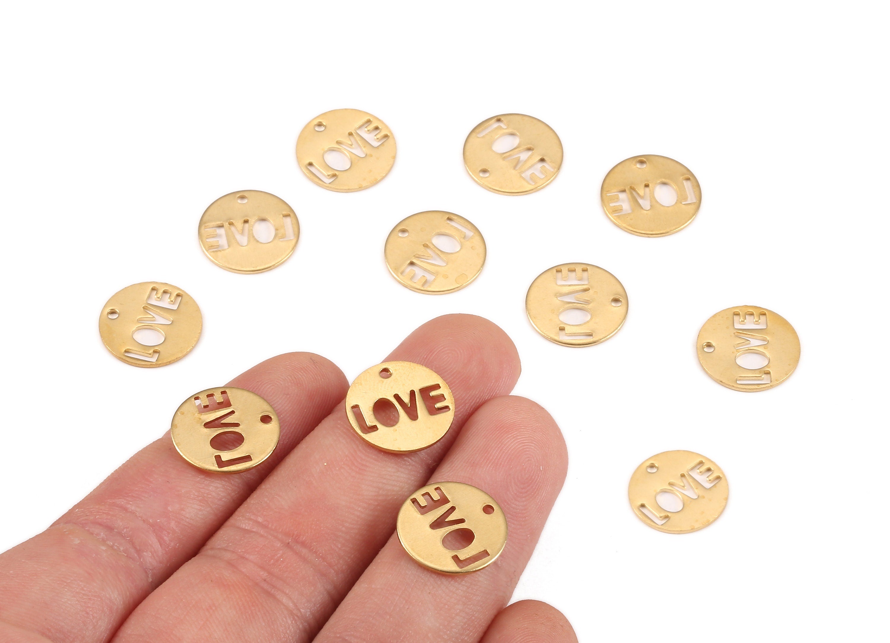 Brass Round Charms - Raw Brass Round Earrings and Pendant - Earring Findings - Jewelry Supplies - 14.05x14.05x0.76mm - PP2158 - DOMEDBAZAAR