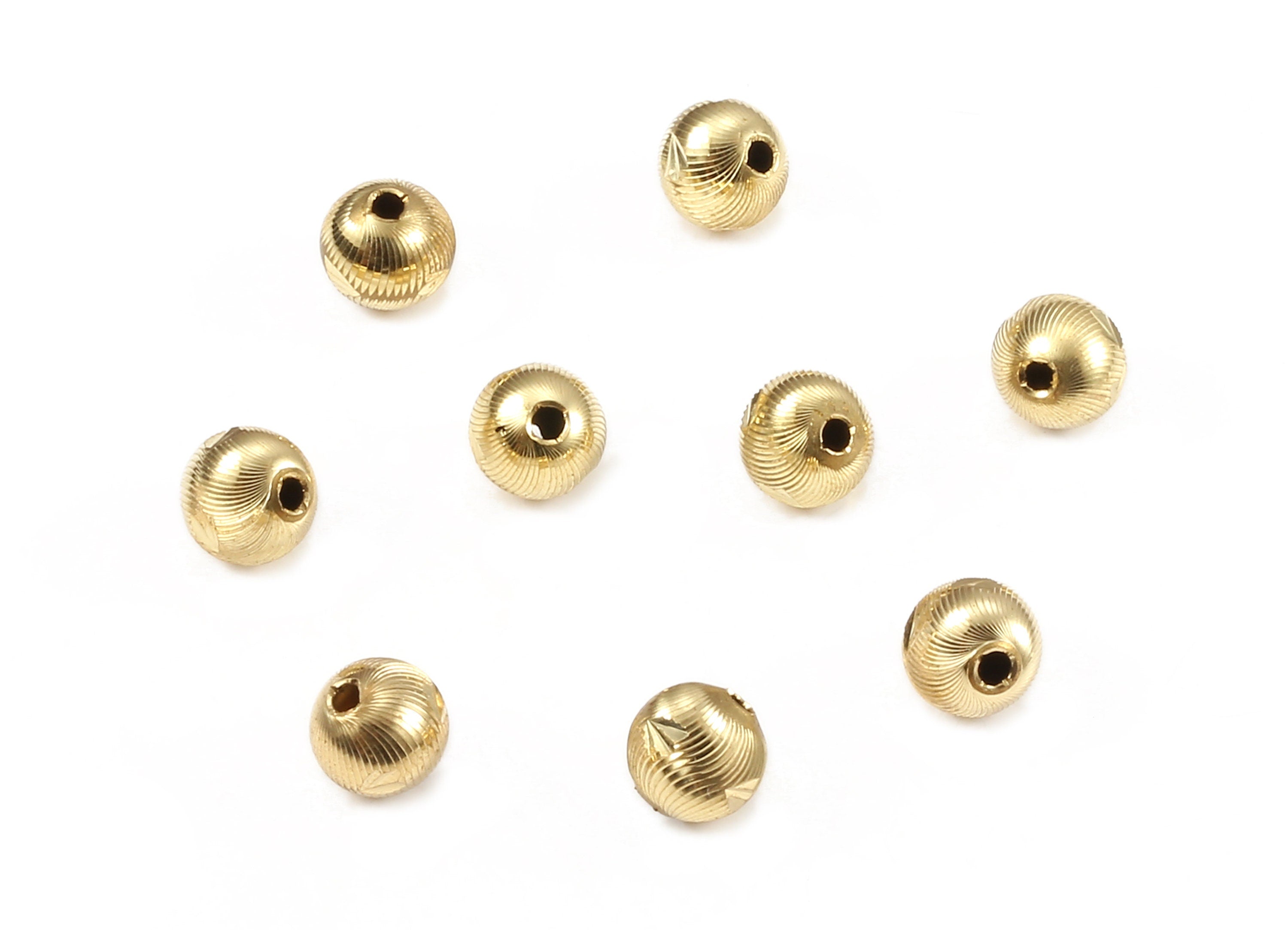 Brass Ball Charms - Raw Brass Beads Earrings and Pendant - Necklace Connectors - Jewelry Supplies - 7.72x7.56mm - PP2289 - DOMEDBAZAAR