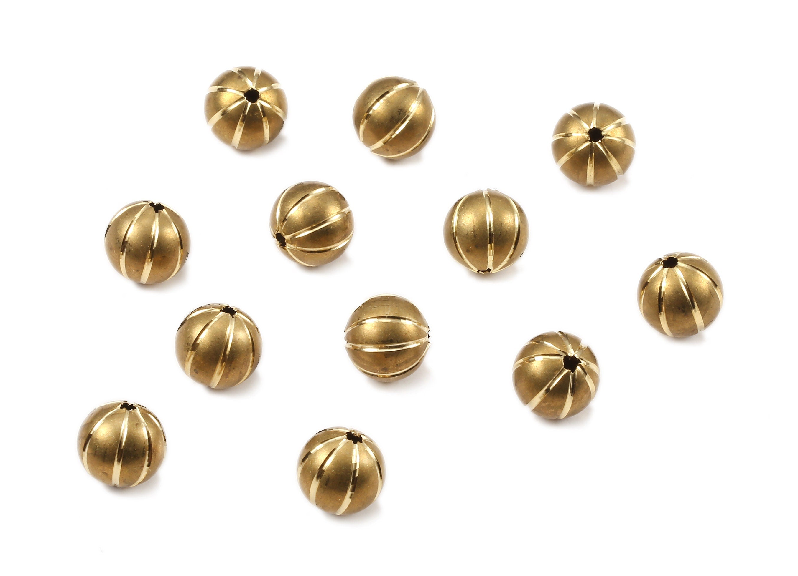 Brass Ball Charms - Raw Brass Beads Earrings and Pendant - Necklace Connectors - Jewelry Supplies - 11.8x11.46mm - PP2302 - DOMEDBAZAAR