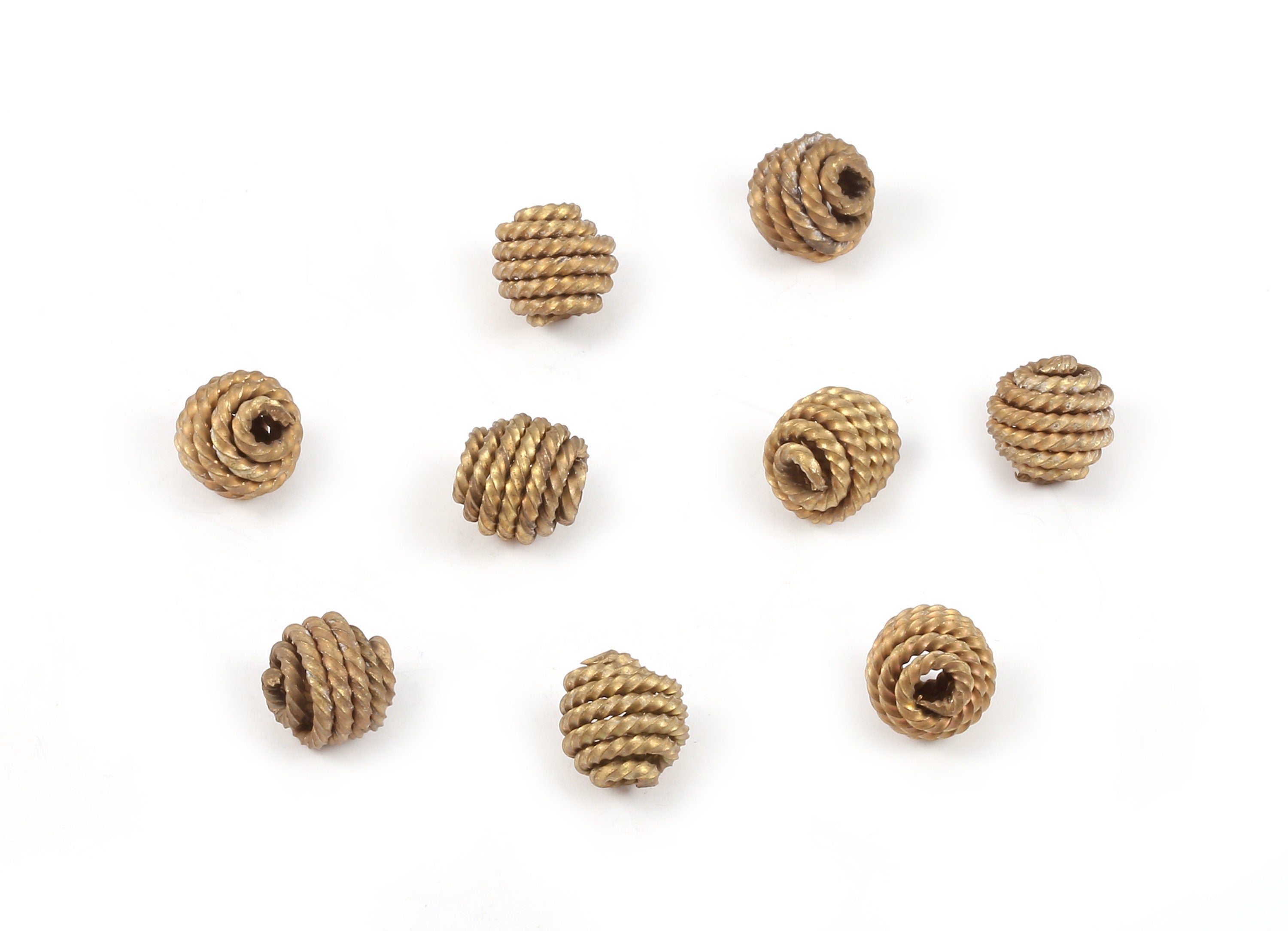 Brass Ball Charms - Raw Brass Beads Earrings and Pendant - Necklace Connectors - Jewelry Supplies - 10.09x9.54x1.52mm - PP2295 - DOMEDBAZAAR