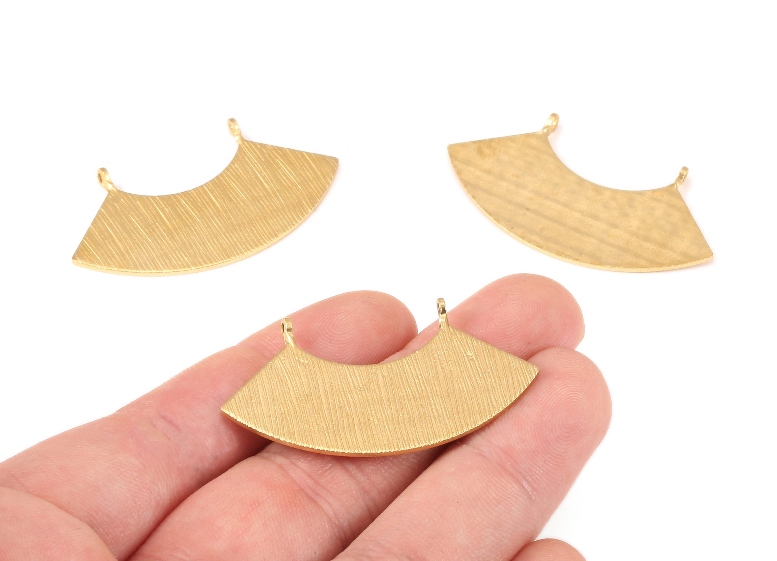 Brass Geometric Connectors - Raw Brass Geometric Connectors - Earring Findings - 2 Holes - Jewelry Supplies - 43.4x24.53x0.98mm - PP2280 - DOMEDBAZAAR