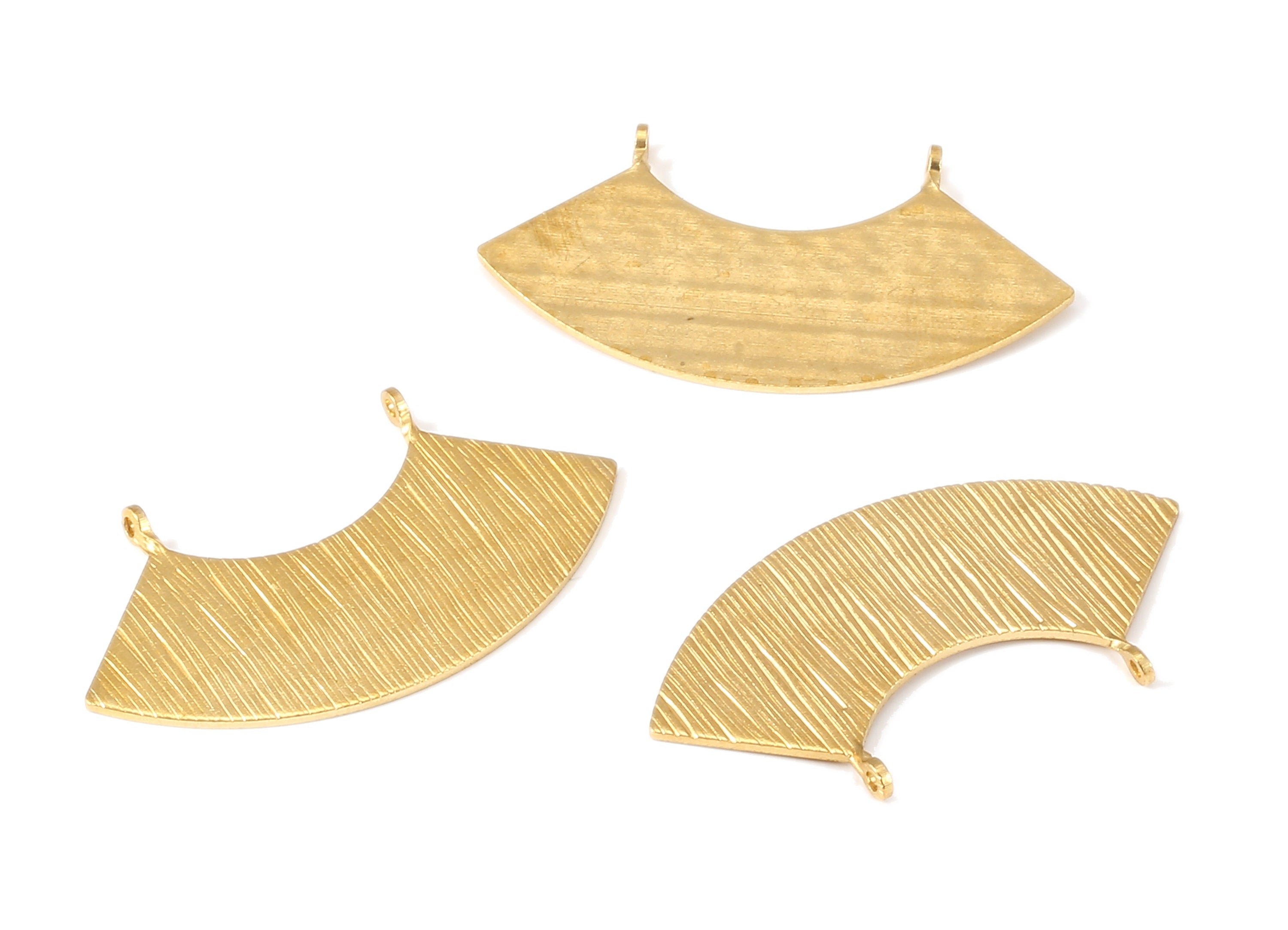 Brass Geometric Connectors - Raw Brass Geometric Connectors - Earring Findings - 2 Holes - Jewelry Supplies - 43.4x24.53x0.98mm - PP2280 - DOMEDBAZAAR