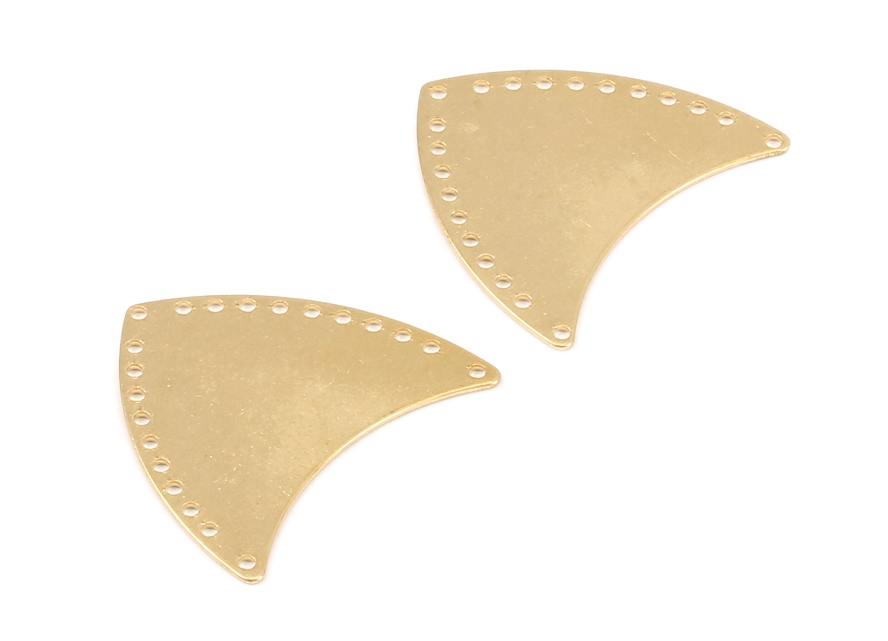 Personalized stamping blank - Brass Geometric Connectors - Raw Brass Geometric Connectors With Multiple Holes- 26.99x24.04x0.62mm - PP2182 - DOMEDBAZAAR