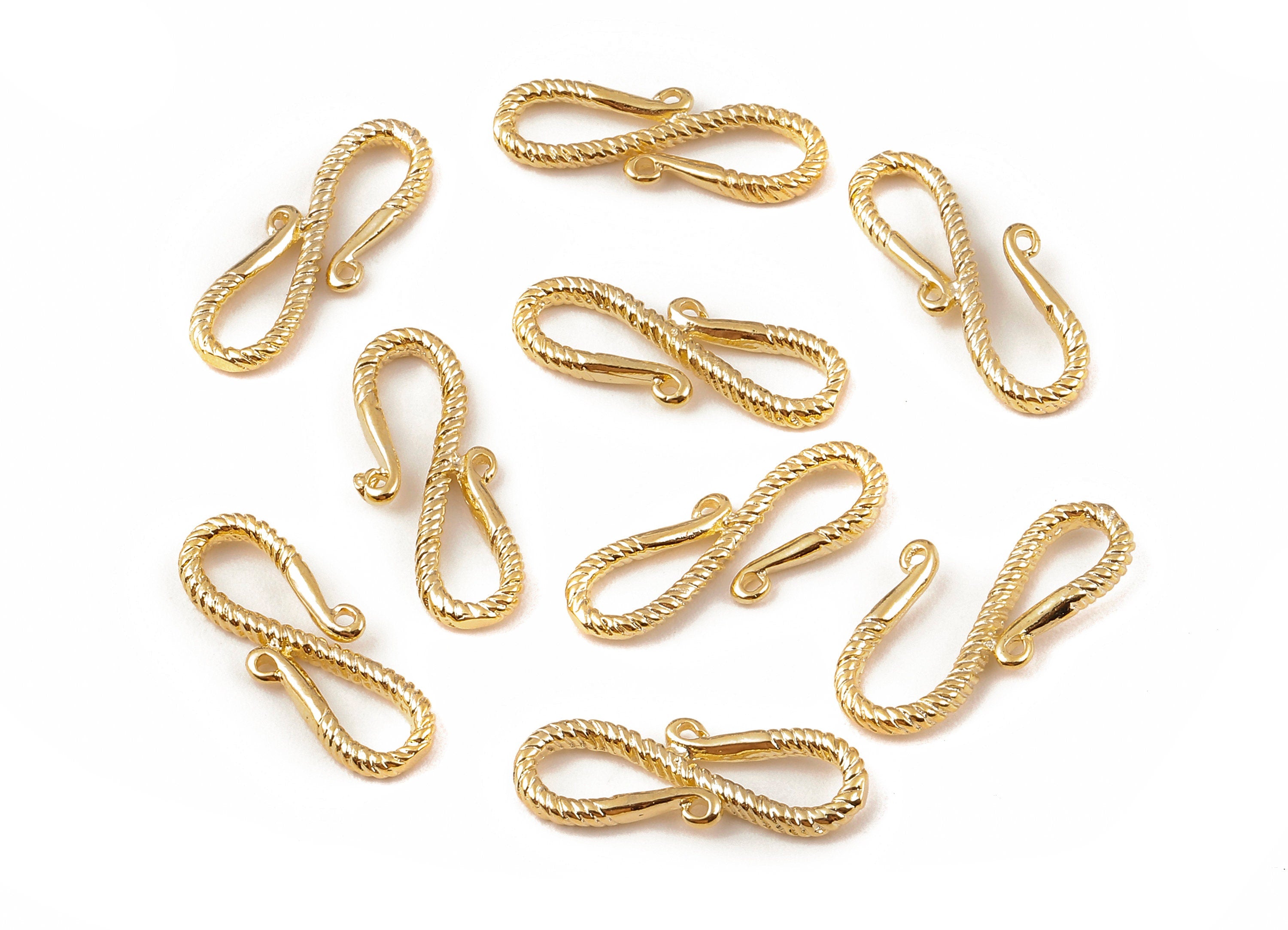 Brass Earring Hooks - Brass Earring Wires - 18K Real Gold Plated Brass - Jewelry Supplies - 22.46x8.25x1.8mm - RGP1146 - DOMEDBAZAAR