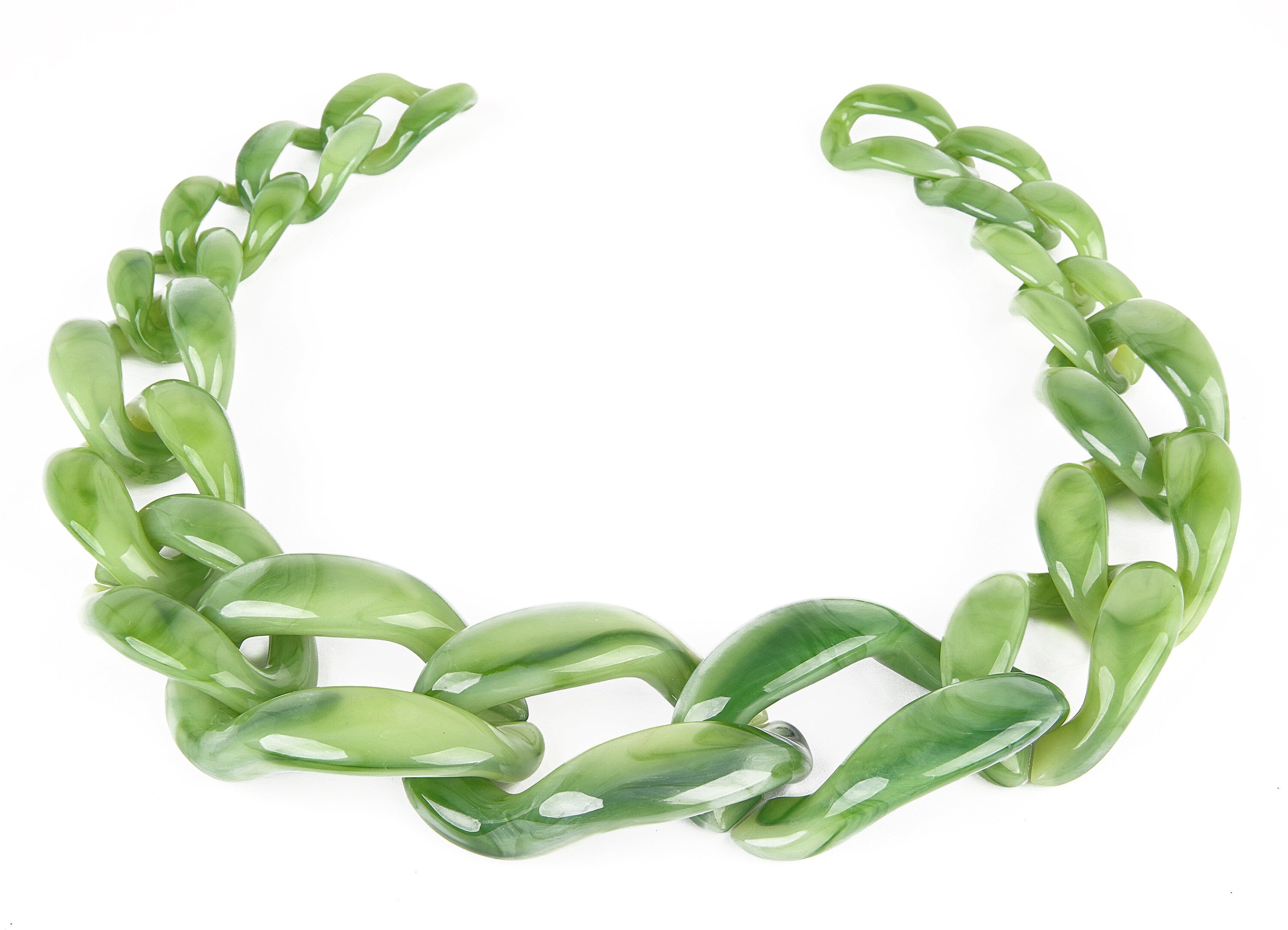 Acrylic Curb Chain - Open Link Curb Chain - 1strand : 55cm - Plastic Curb Chain Links - Necklace Chain - 59.83x44.67x7.51mm - AC1683 - DOMEDBAZAAR
