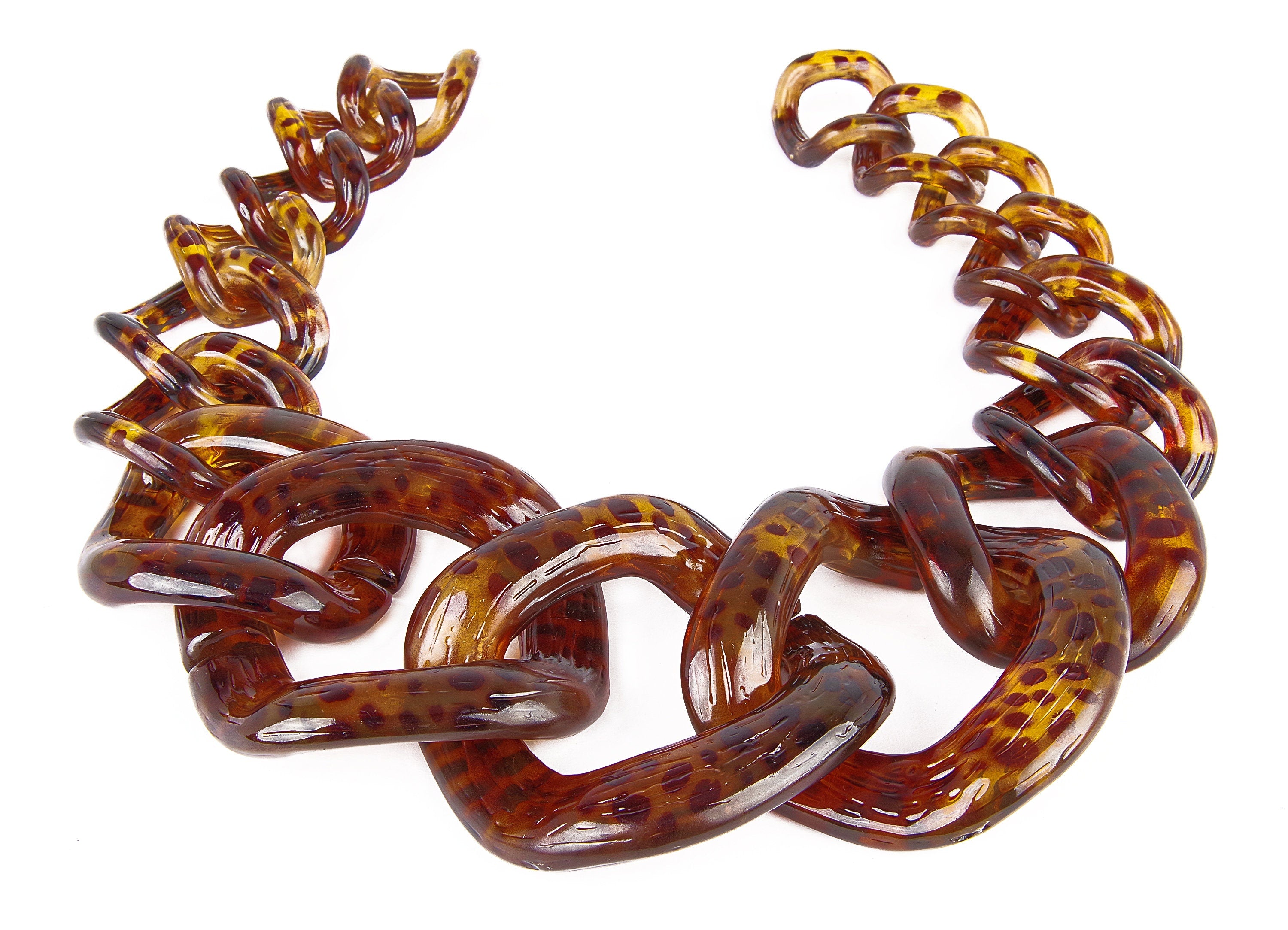 Acrylic Curb Chain - Open Link Curb Chain - 1strand : 46.5cm - Plastic Curb Chain Links - Necklace Chain - 69.52x66.66x13.42mm - AC1693 - DOMEDBAZAAR
