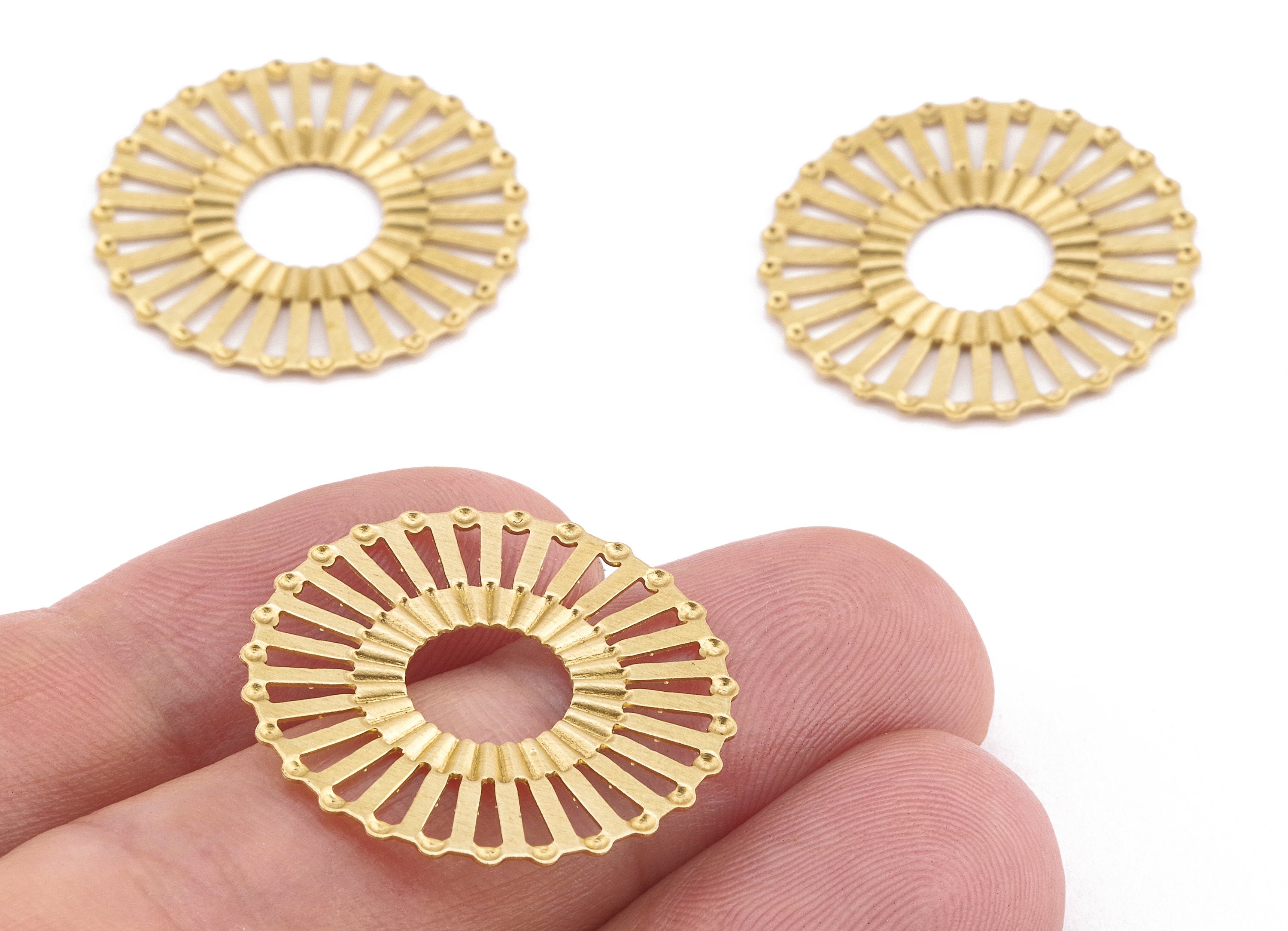 Brass Circle Charms - Raw Brass Round Earrings and Pendant - Earring Findings - Jewelry Supplies - 25x25x0.51mm - PP2239 - DOMEDBAZAAR