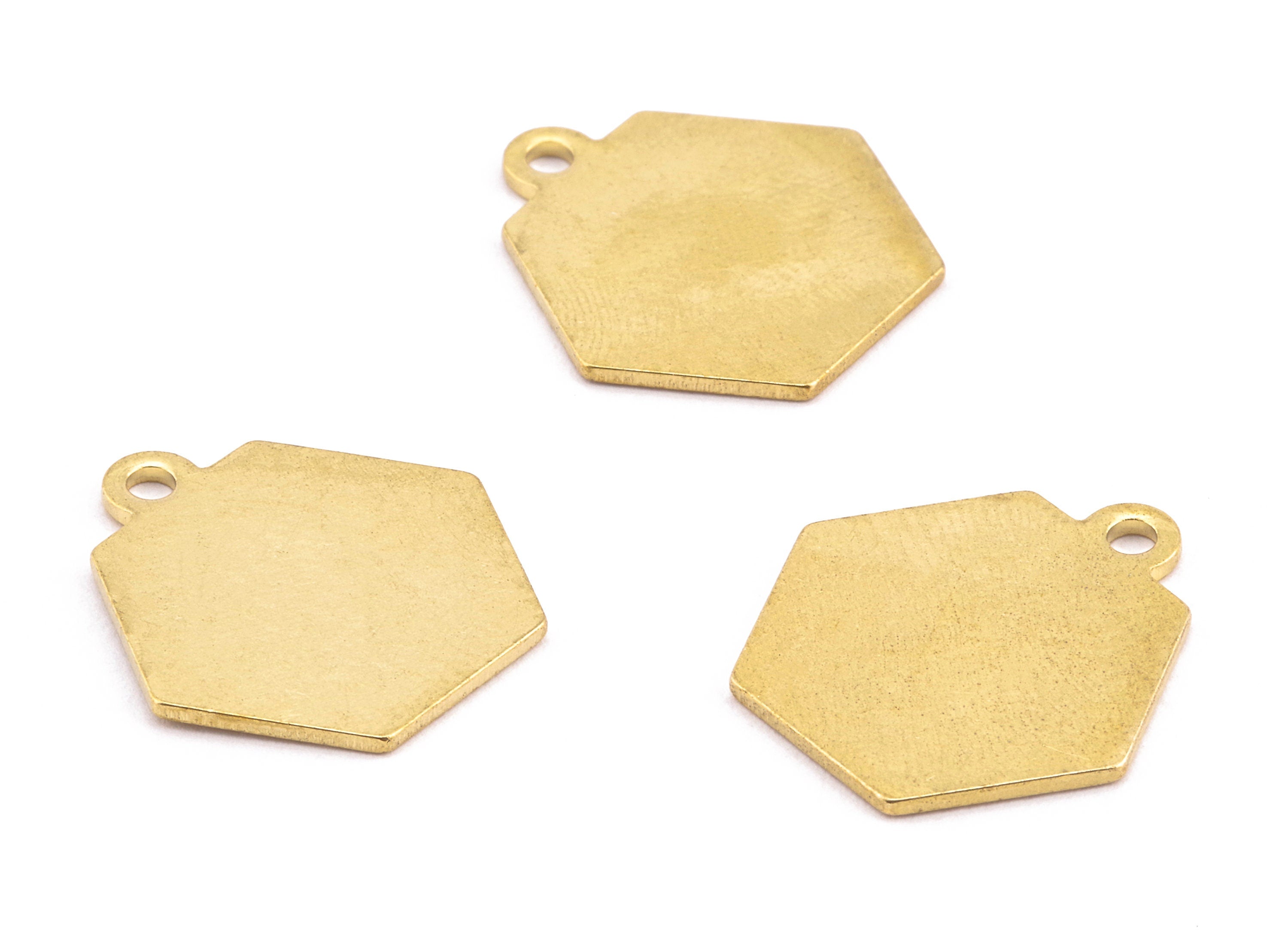 Brass Hexagon Blank - Raw Brass Hexagon Stamping Blank Earring and pendant - Jewelry Supplies - 19.3x16.01x0.97mm - PP2254 - DOMEDBAZAAR