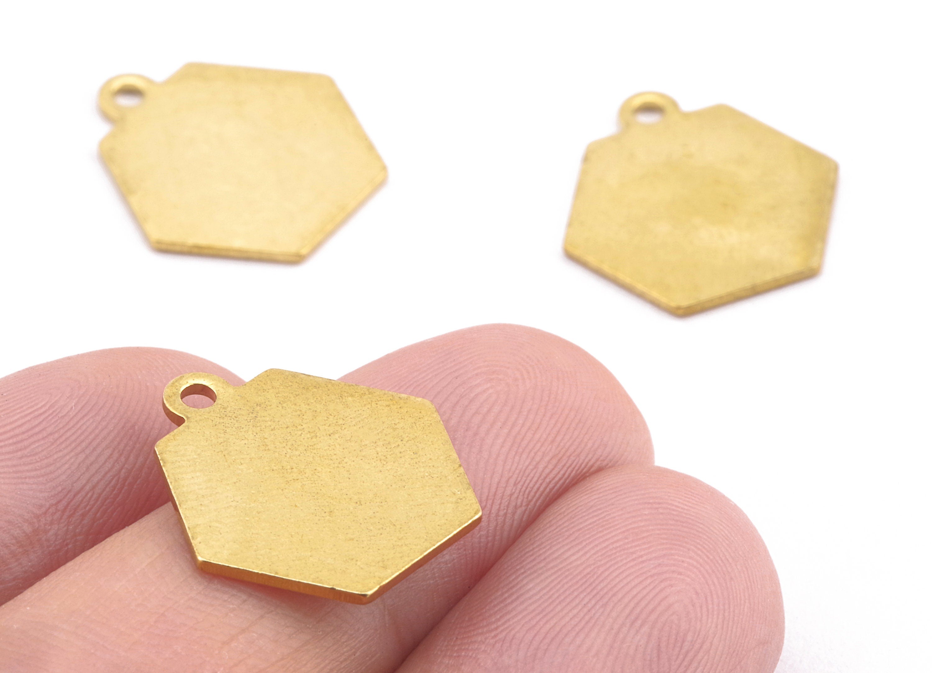 Brass Hexagon Blank - Raw Brass Hexagon Stamping Blank Earring and pendant - Jewelry Supplies - 19.3x16.01x0.97mm - PP2254 - DOMEDBAZAAR