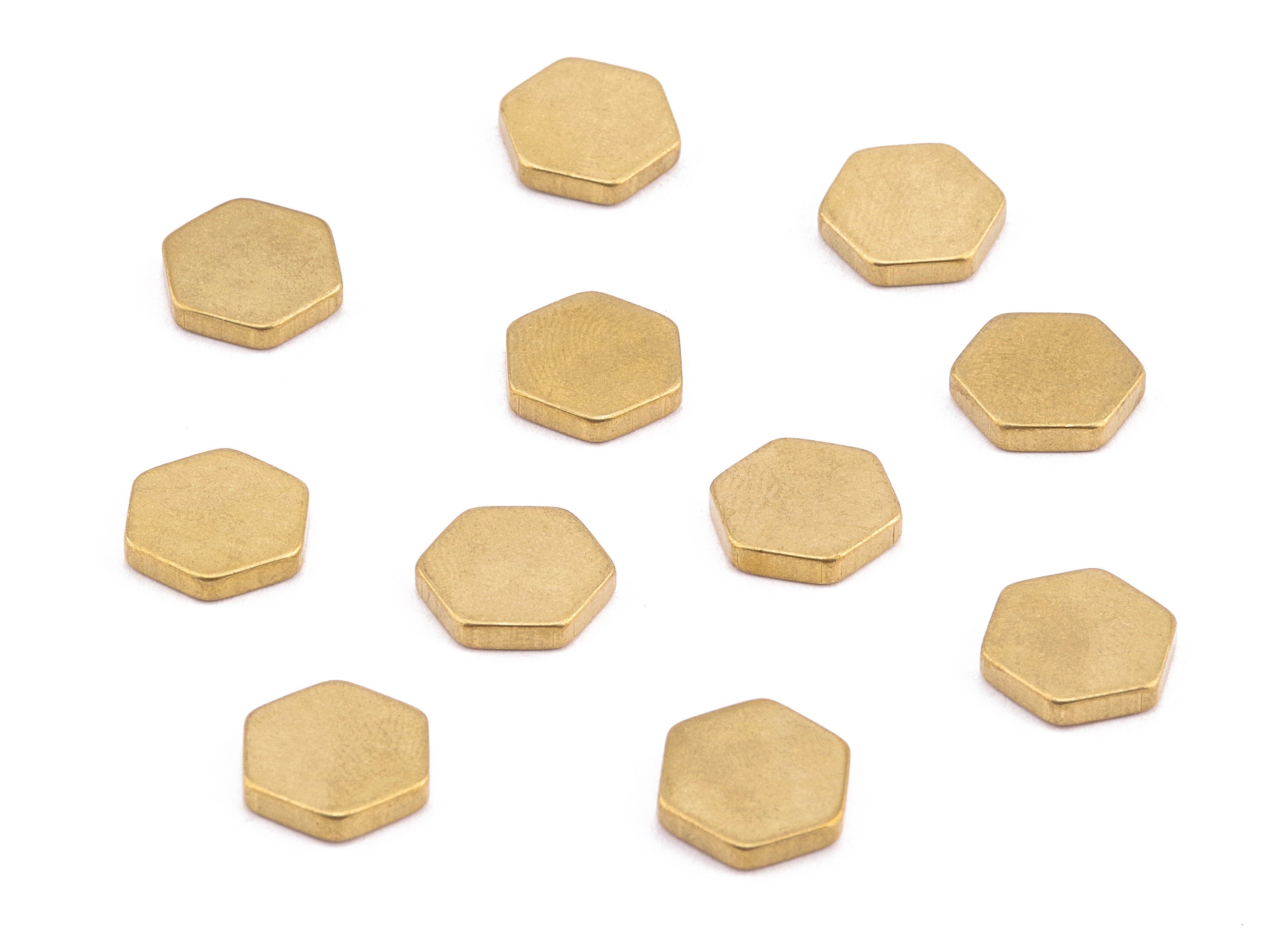 Brass Hexagon Blank - Raw Brass Hexagon Stamping Blank Earring and pendant - Jewelry Supplies - 9.91x9.91x1.96mm - PP2245 - DOMEDBAZAAR