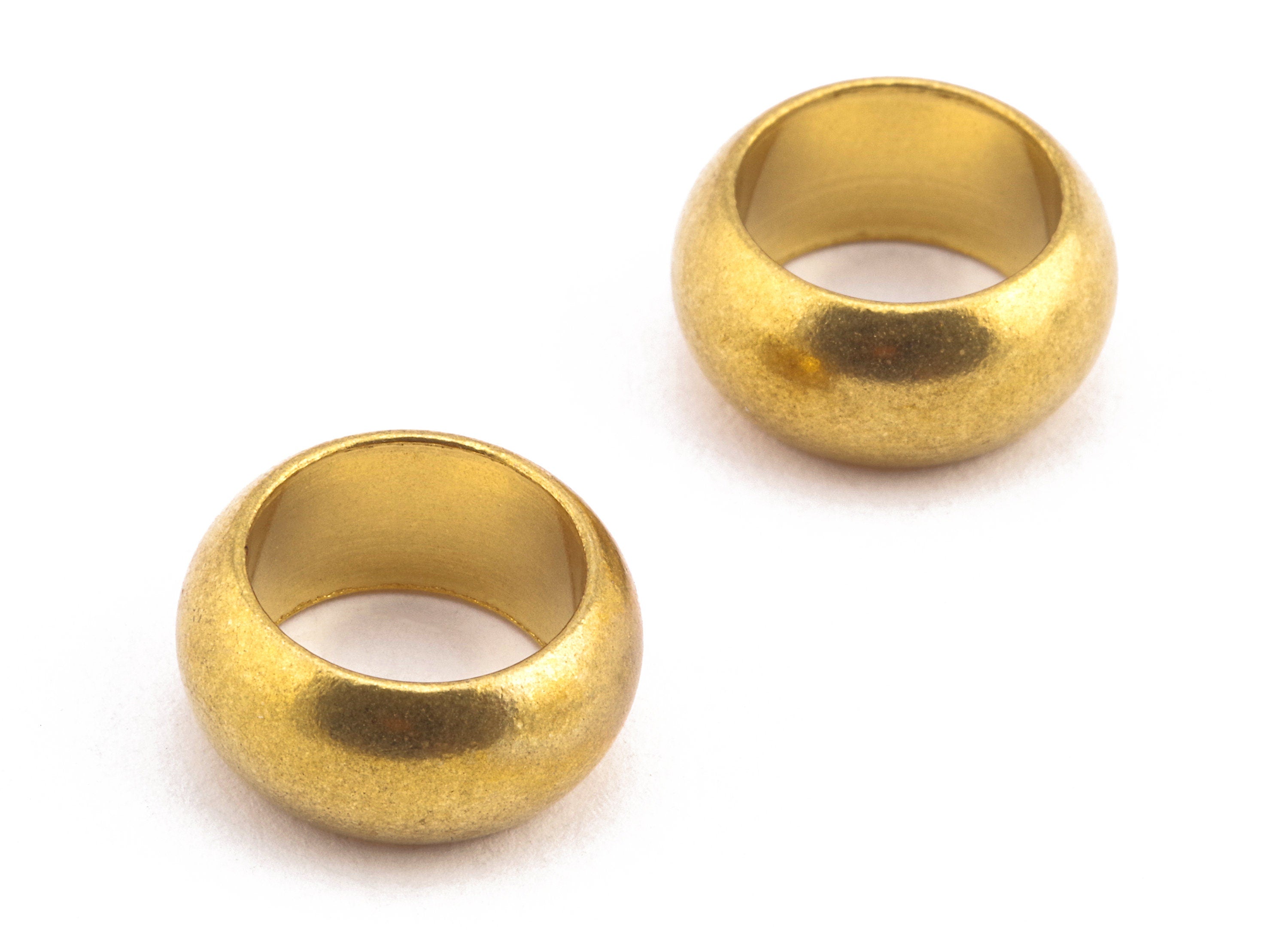 Brass Round Beads - Raw Brass Circle Beads - Earring Findings - Jewelry Supplies - 13.89x6.41x2.13mm - PP2237 - DOMEDBAZAAR