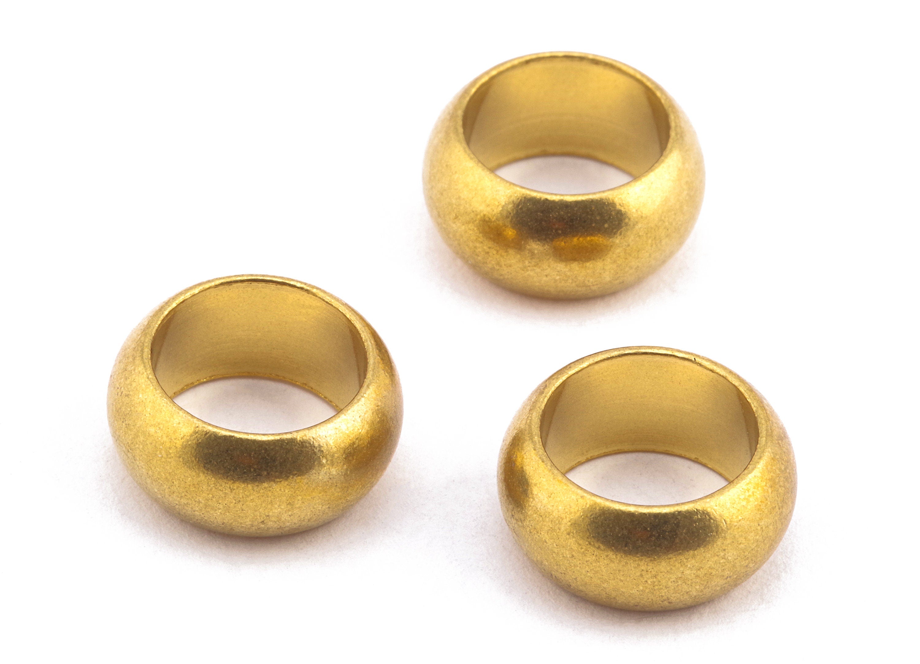 Brass Round Beads - Raw Brass Circle Beads - Earring Findings - Jewelry Supplies - 13.89x6.41x2.13mm - PP2237 - DOMEDBAZAAR