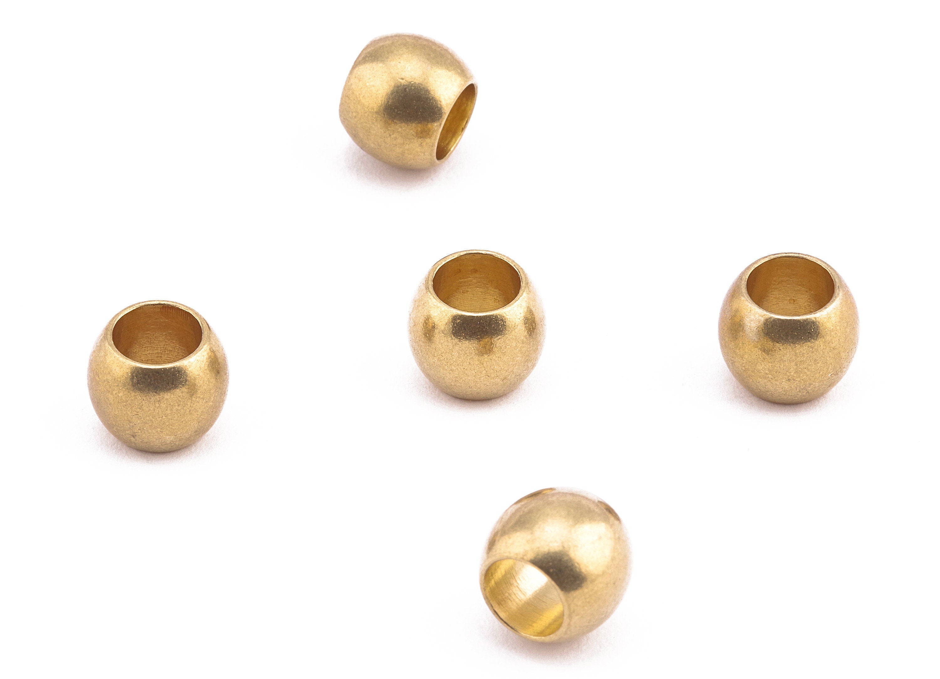 Brass Round Beads - Raw Brass Circle Beads - Earring Findings - Jewelry Supplies - 11.82x9.78x2.22mm - PP2228 - DOMEDBAZAAR