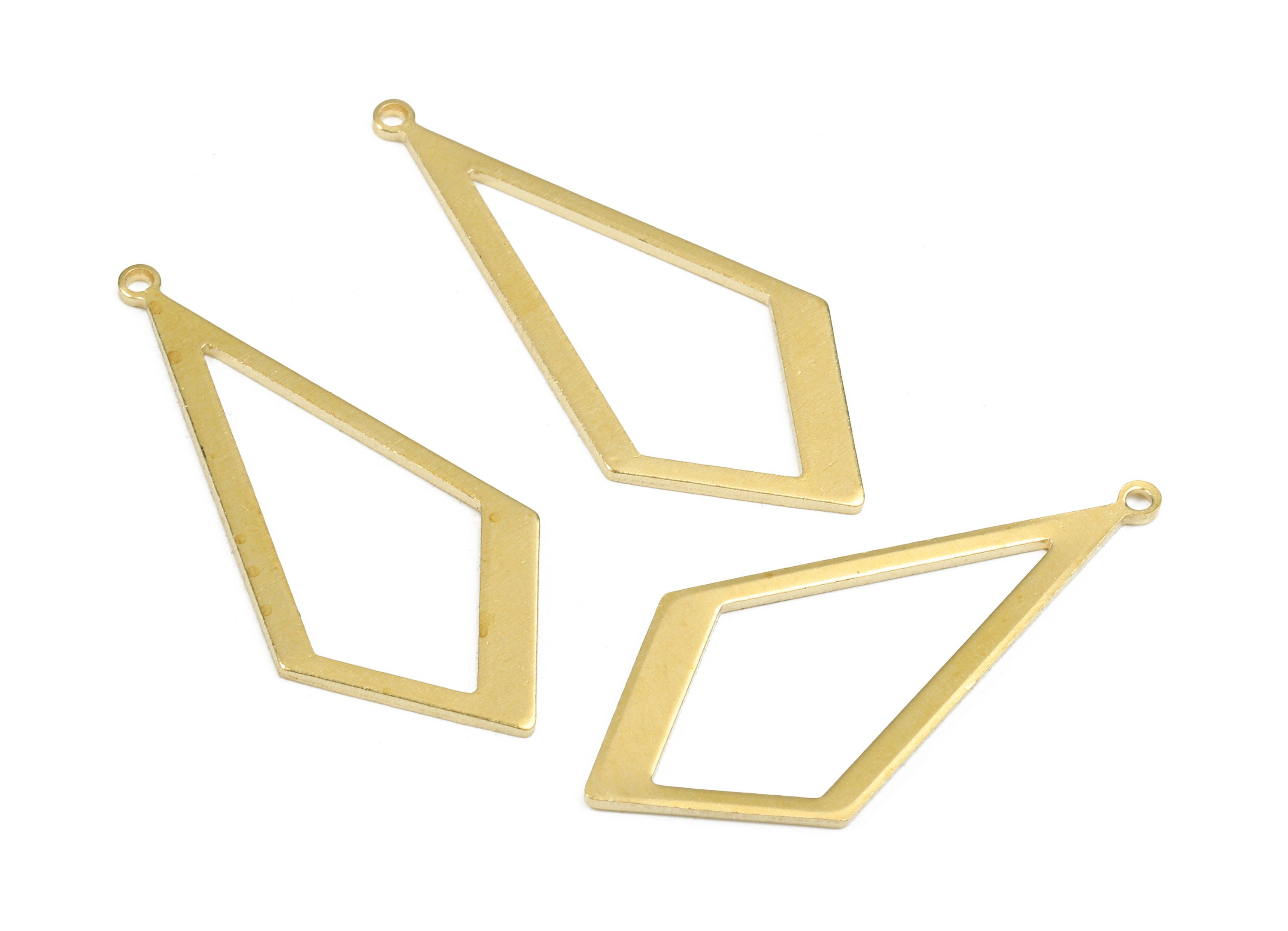Brass Diamond Charms - Raw Brass Diamond Earrings and Pendant - Earring Findings - Jewelry Supplies - 30.96x14.25x1.06mm - PP2659 - DOMEDBAZAAR