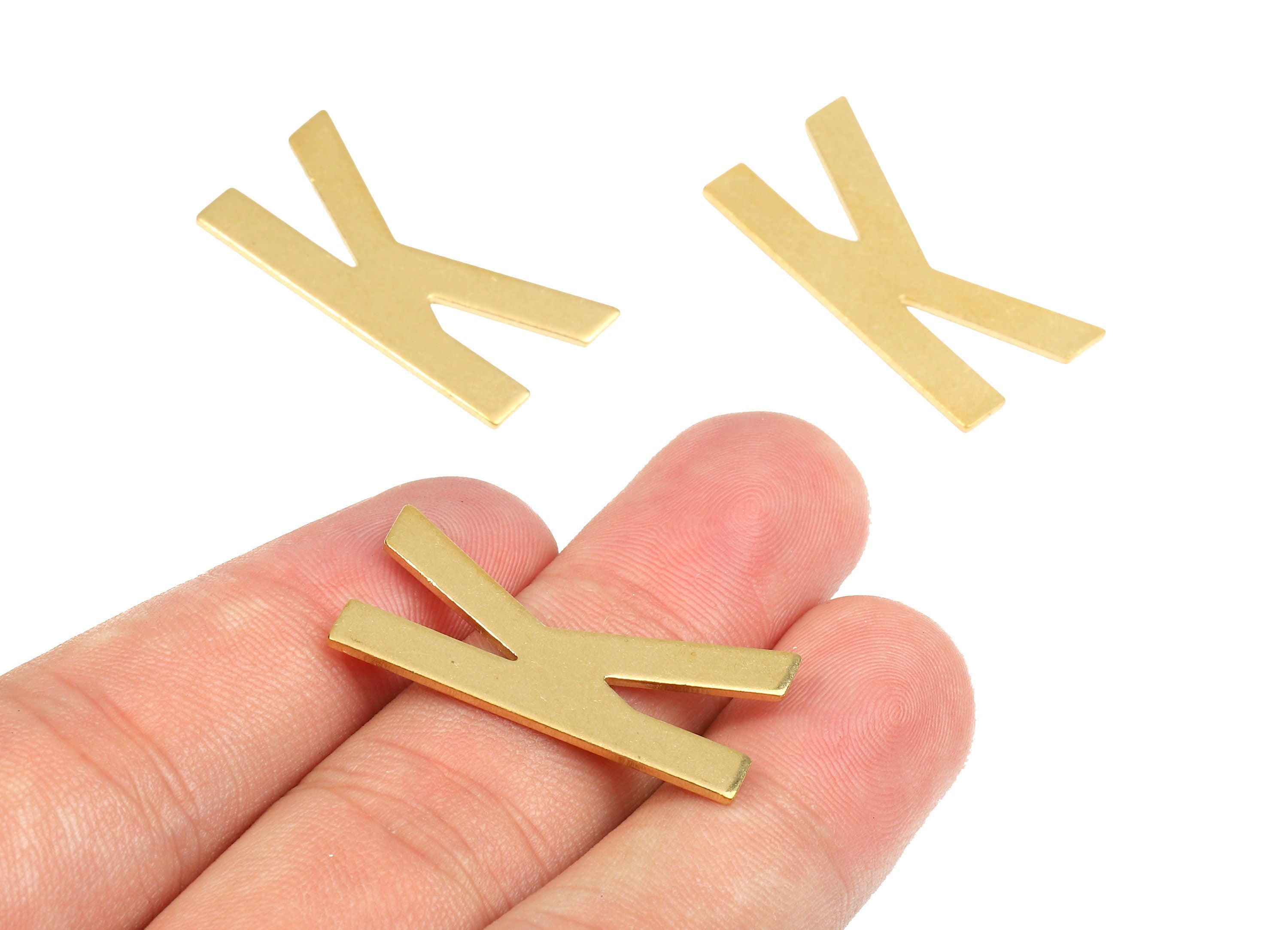 Brass K Blank - Raw Brass Letter K Blank - Brass Letter Wallart Decoration - Brass Alphabet K Blank - 29.96x15.08x1.08mm - PP2739 - DOMEDBAZAAR