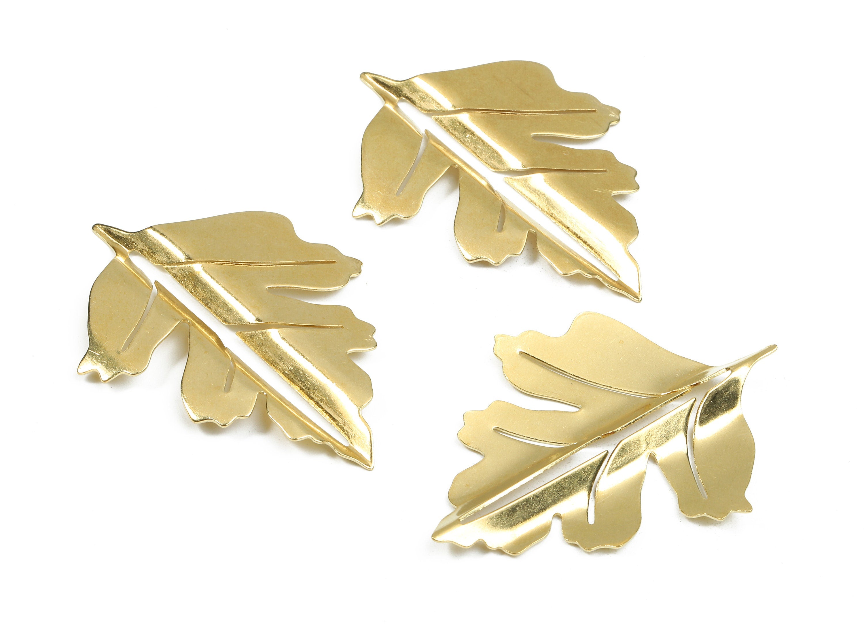 Brass Maple Leaf Charms - Raw Brass Maple Leaf Earrings and Pendant - Earring Findings - Jewelry Supplies - 50.43x38.08x0.51mm - PP2590 - DOMEDBAZAAR