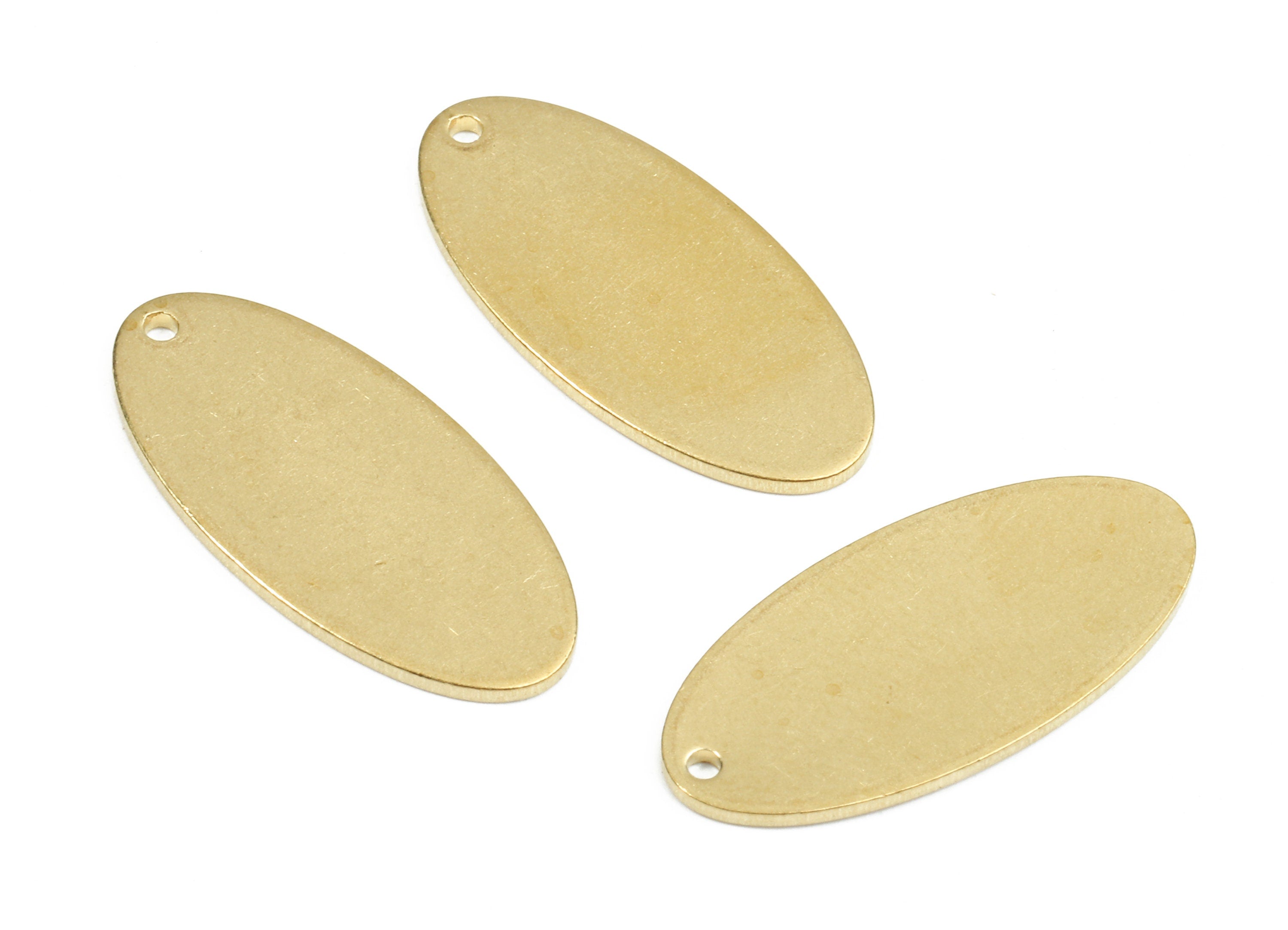 Personalized stamping blank - Brass Oval Charms - Raw Brass Oval Earrings and Pendant - Brass Oval Necklace - 23.5x11.05x1.17mm - PP2673 - DOMEDBAZAAR