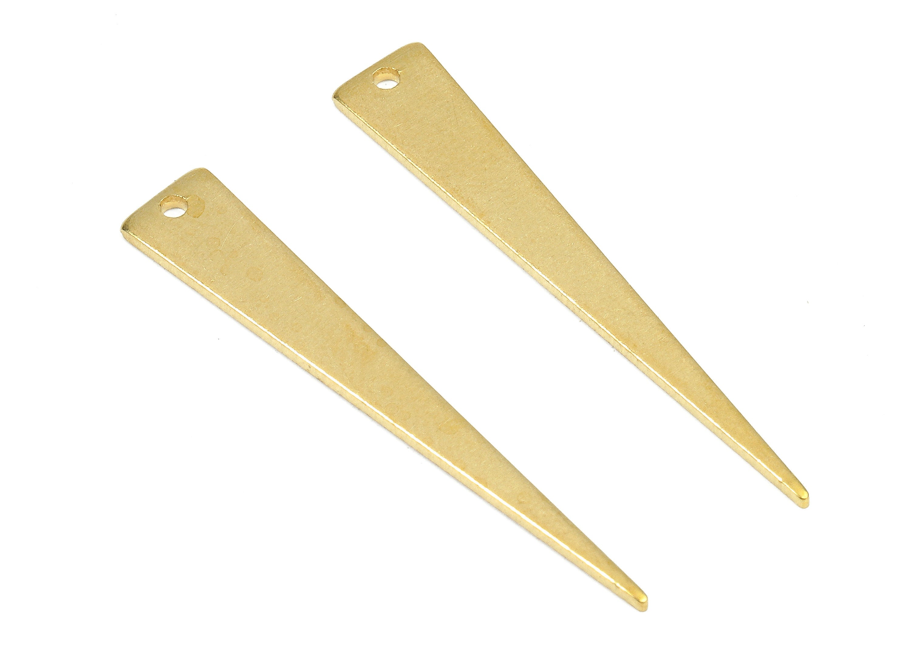 Personalized stamping blank - Brass Triangle Charms - Raw Brass Triangle Earrings and Pendant - Brass Triangle Necklace - 36x6x1mm - PP2634 - DOMEDBAZAAR