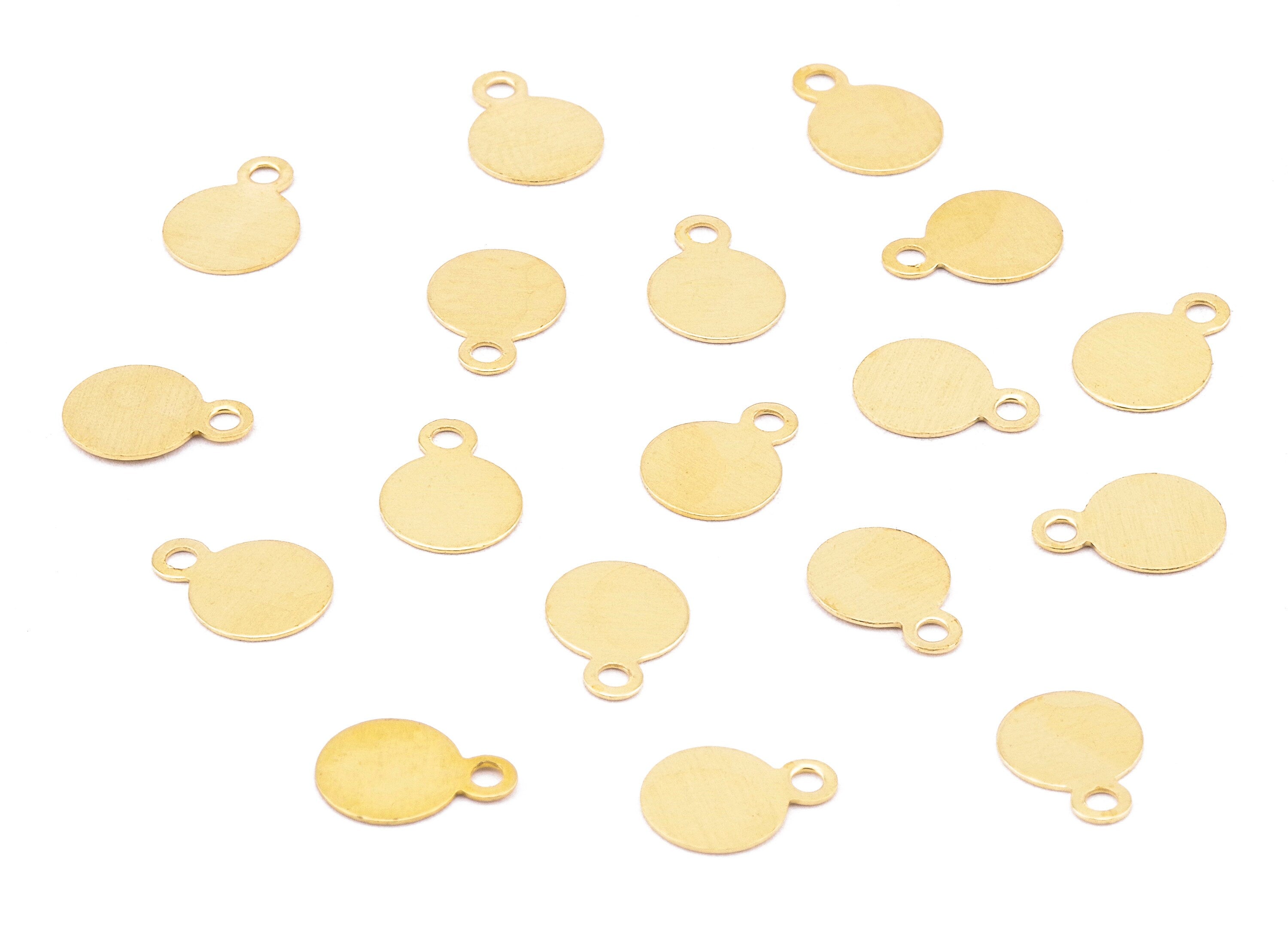 Brass Round Charms - Brass Stamping Tag - Brass Round Stamping Tag - Earring Findings - Jewelry Tag - 8.23x5.86x0.27mm - PP2209 - DOMEDBAZAAR