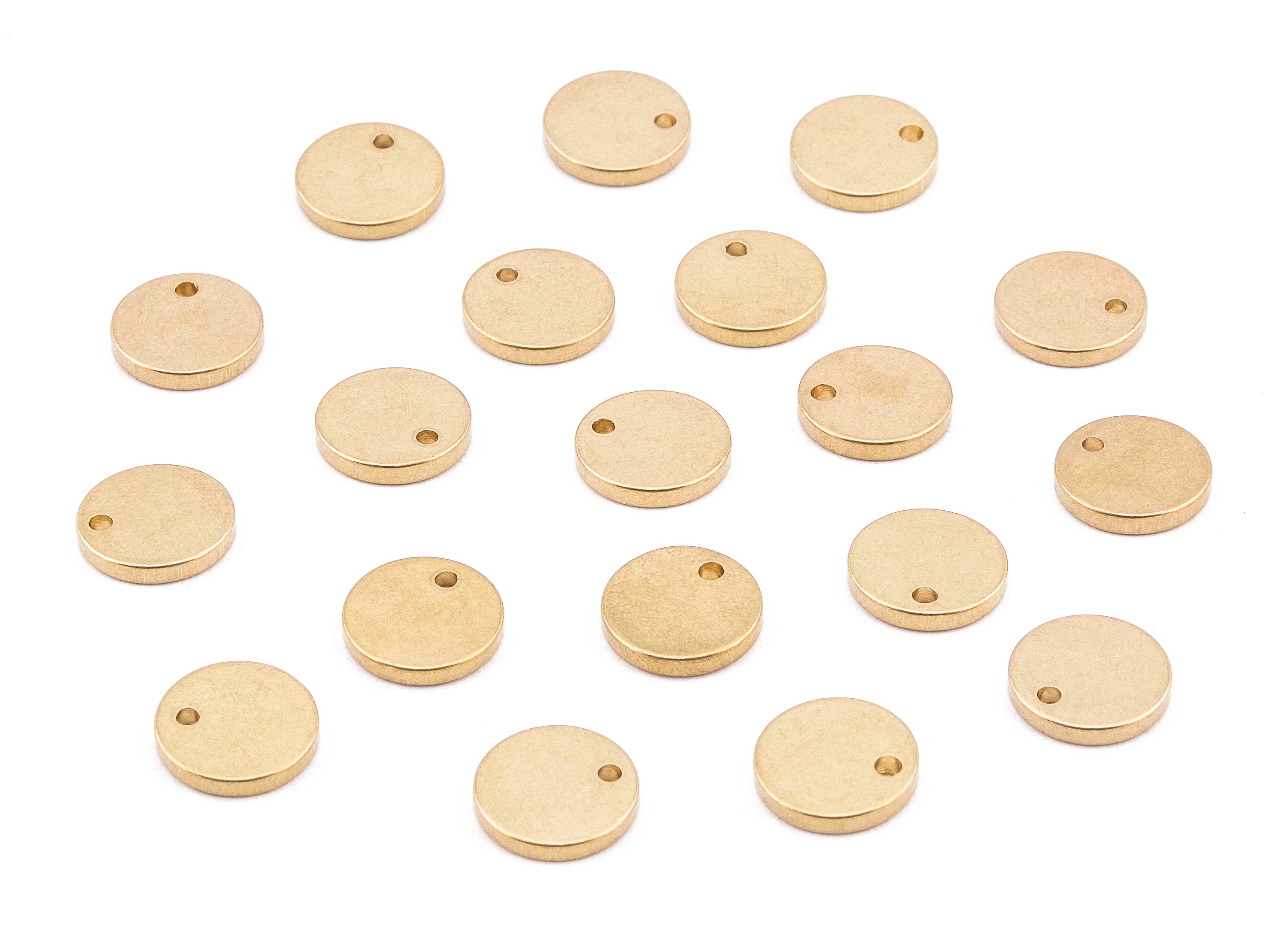 Brass Round Charms - Brass Stamping Tag - Brass Round Stamping Tag - Earring Findings - Jewelry Tag - 10.02x10.02x1.85mm - PP2221 - DOMEDBAZAAR