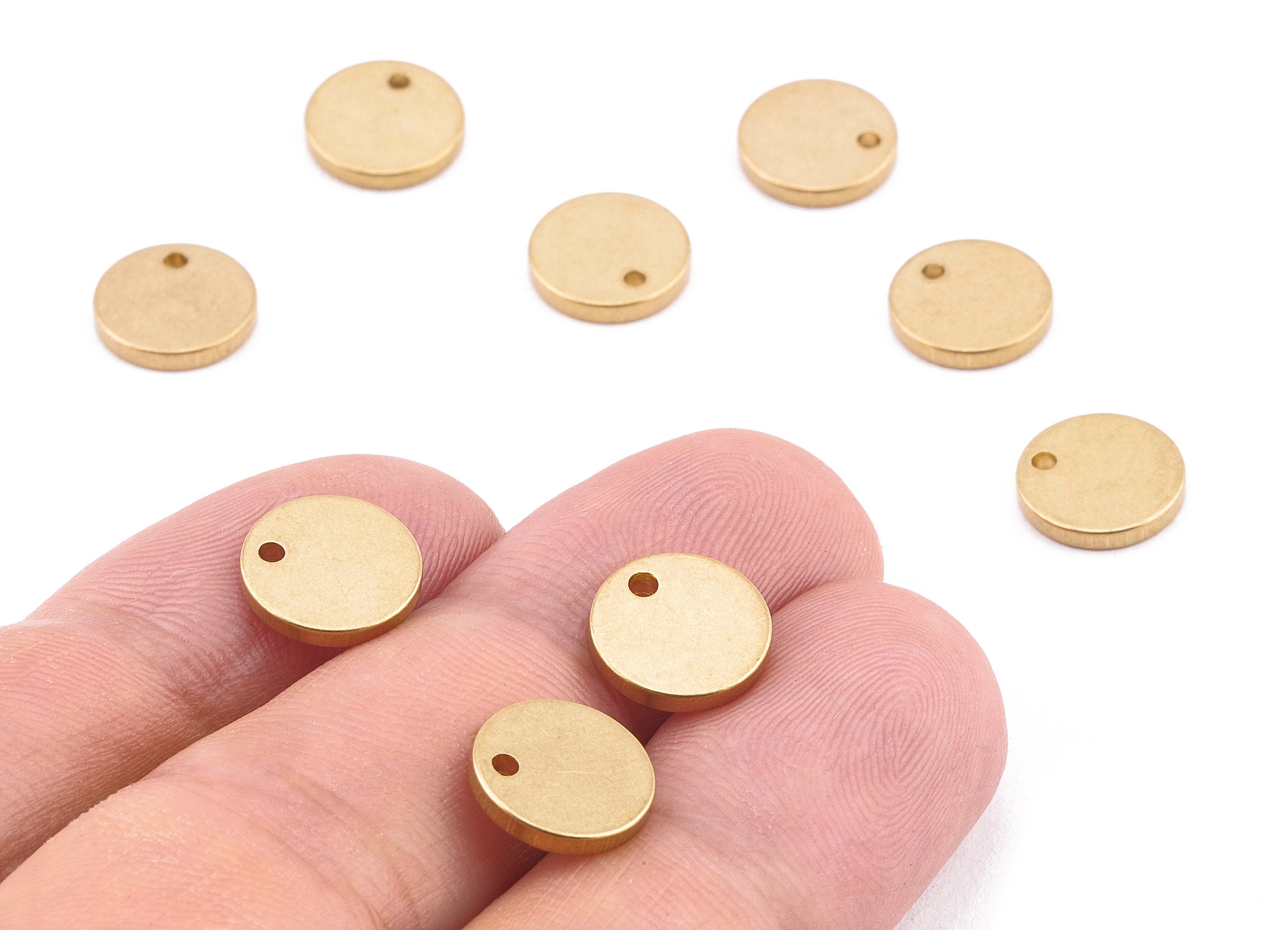 Brass Round Charms - Brass Stamping Tag - Brass Round Stamping Tag - Earring Findings - Jewelry Tag - 10.02x10.02x1.85mm - PP2221 - DOMEDBAZAAR