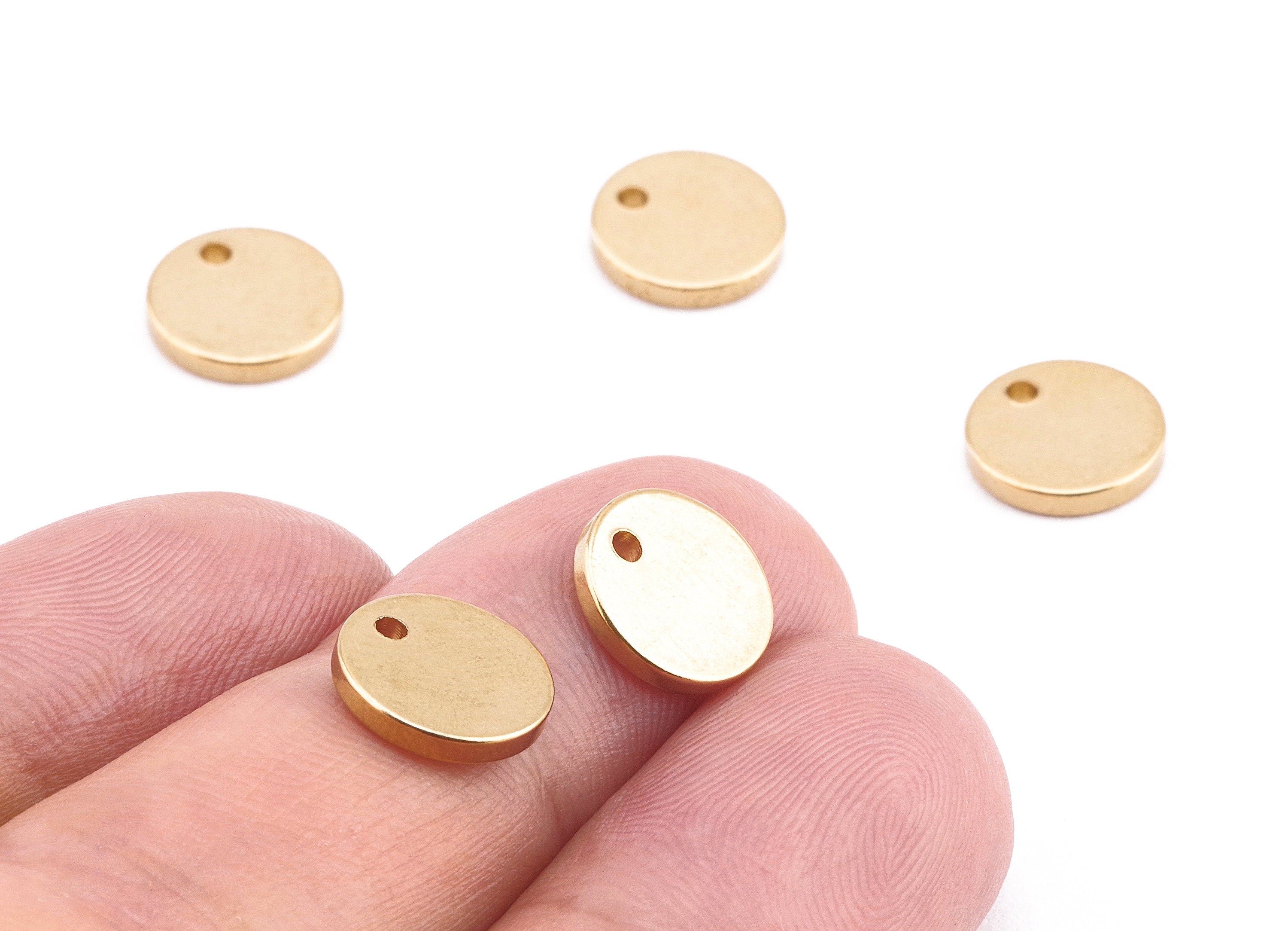 Brass Round Charms - Brass Stamping Tag - Brass Round Stamping Tag - Earring Findings - Jewelry Tag - 10.03x10.03x1.6mm - PP2219 - DOMEDBAZAAR