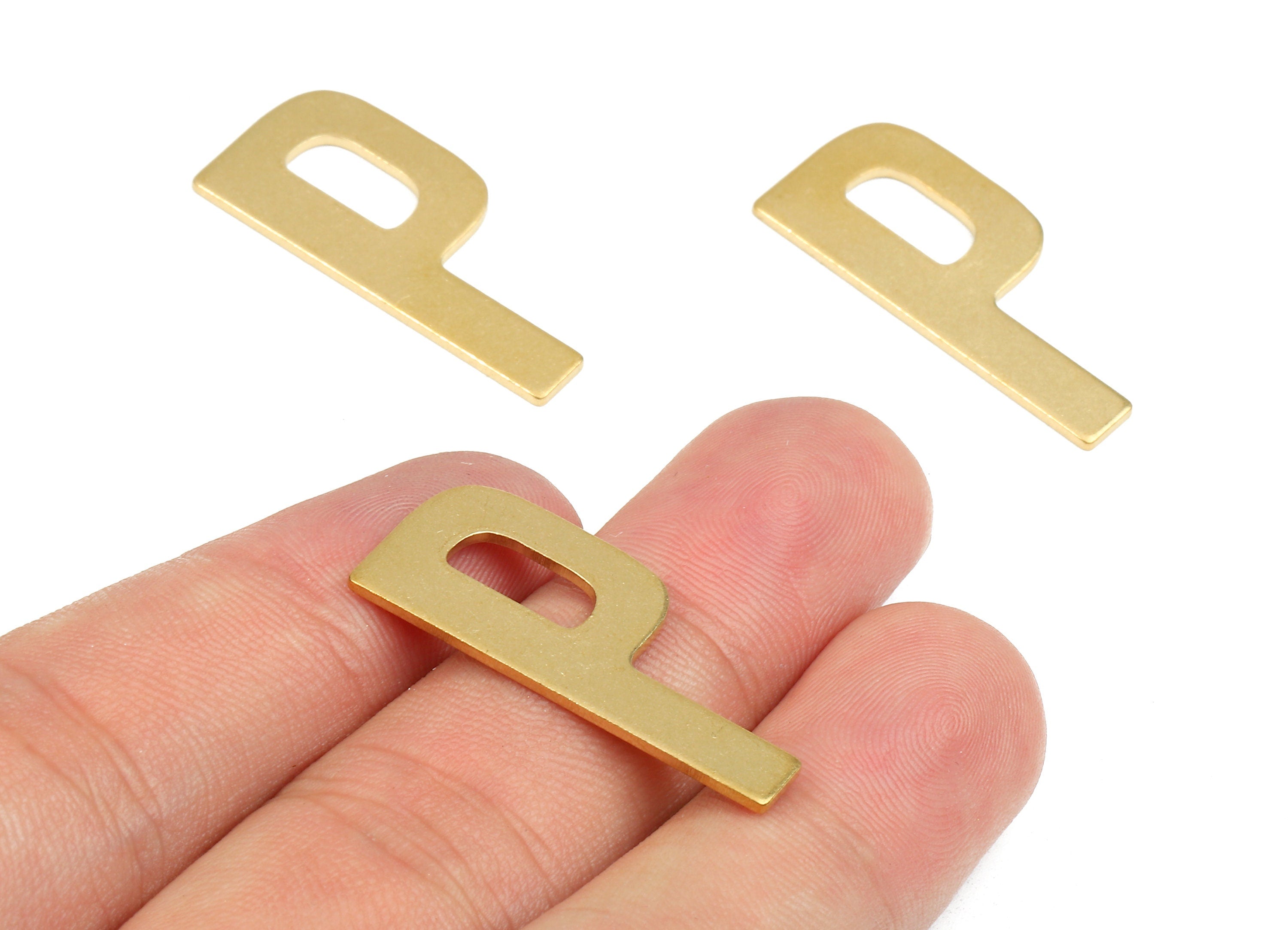 Brass P Blank - Raw Brass Letter P Blank - Brass Letter Wallart Decoration - Brass Alphabet P Blank - 30.02x13.81x1.18mm - PP2744 - DOMEDBAZAAR