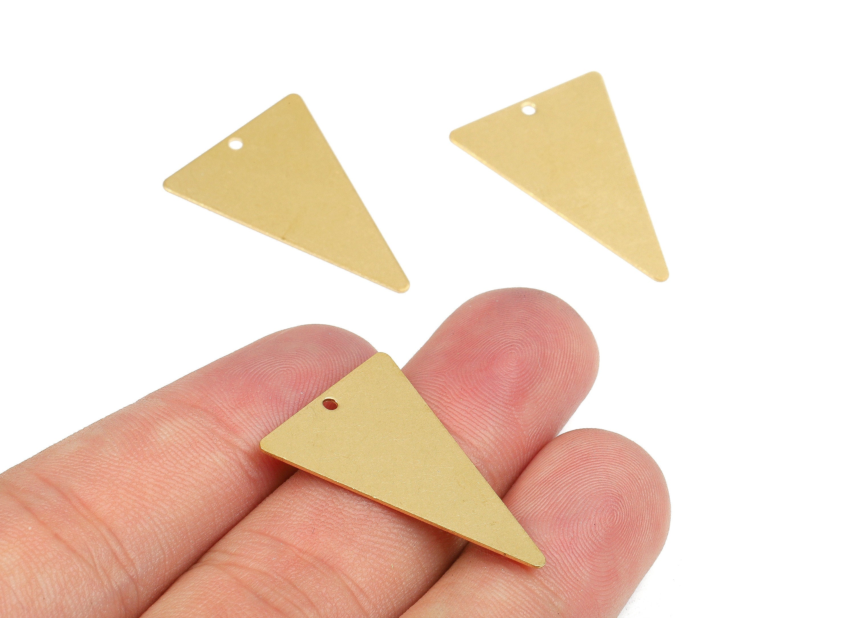 Personalized stamping blank - Brass Triangle Charms - Raw Brass Triangle Earrings and Pendant - 28x20x0.48mm - PP2437 - DOMEDBAZAAR