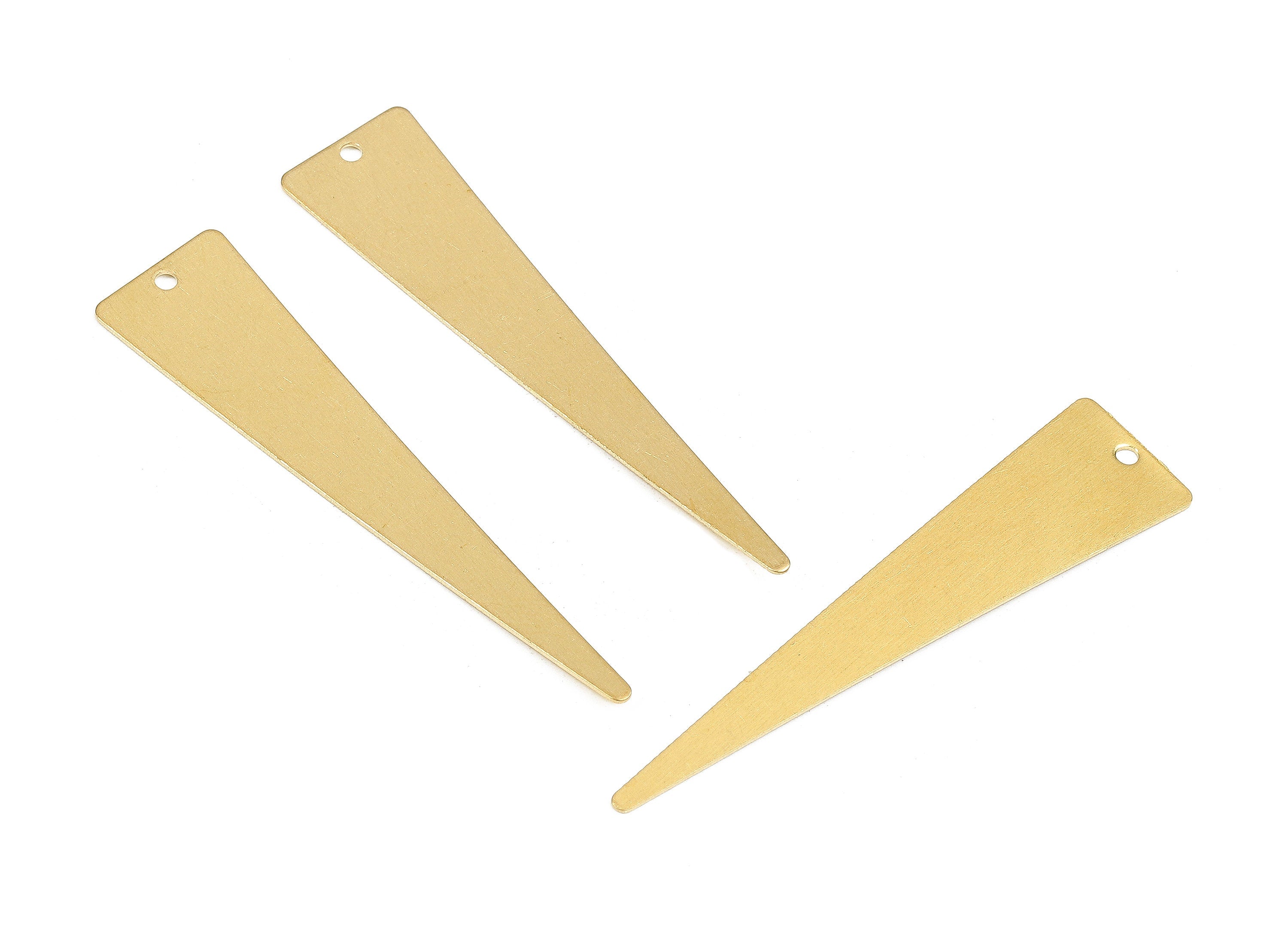 Personalized stamping blank - Brass Triangle Charms - Raw Brass Triangle Earrings and Pendant - 47x11x0.52mm - PP2449 - DOMEDBAZAAR