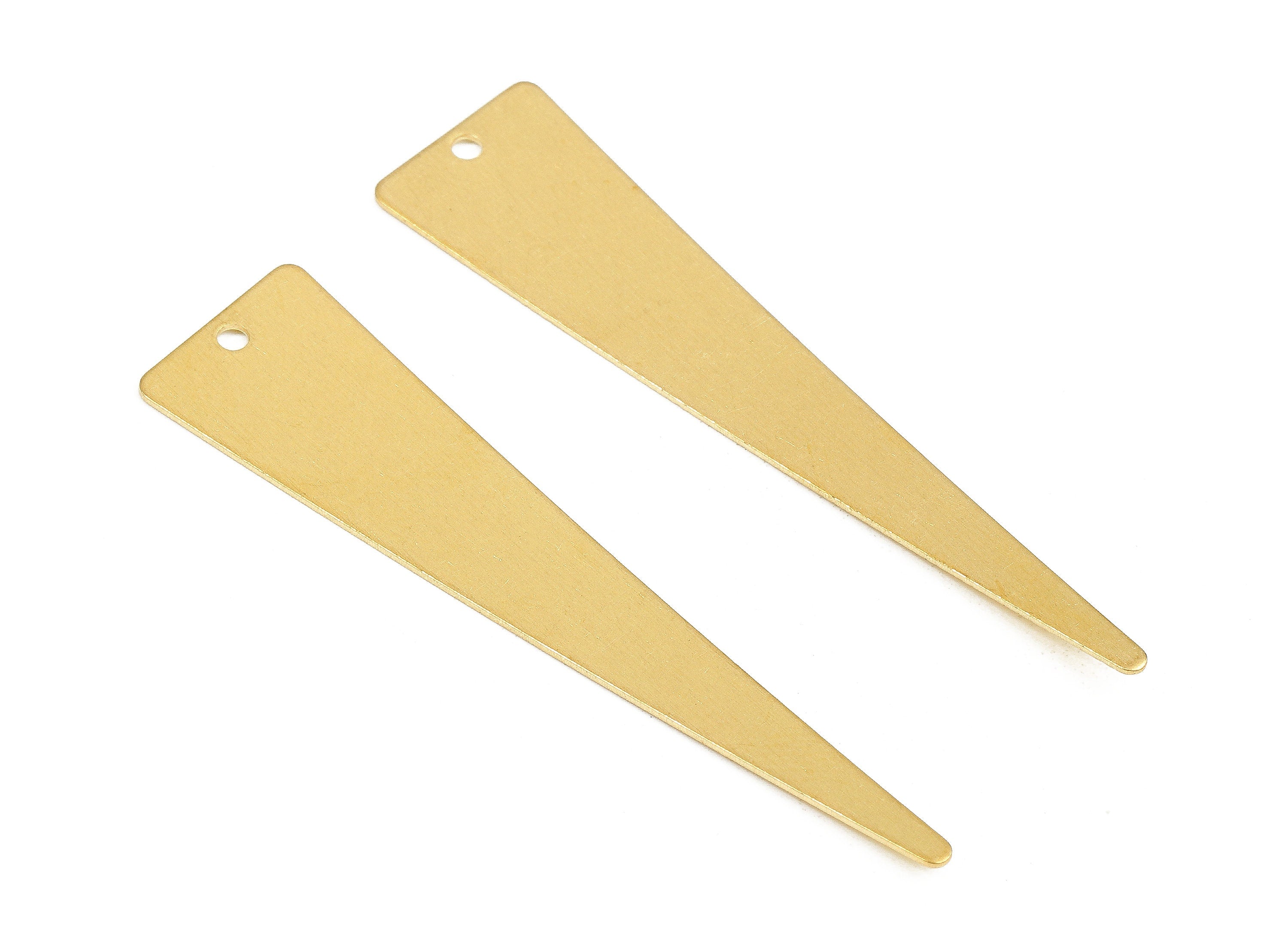 Personalized stamping blank - Brass Triangle Charms - Raw Brass Triangle Earrings and Pendant - 47x11x0.52mm - PP2449 - DOMEDBAZAAR