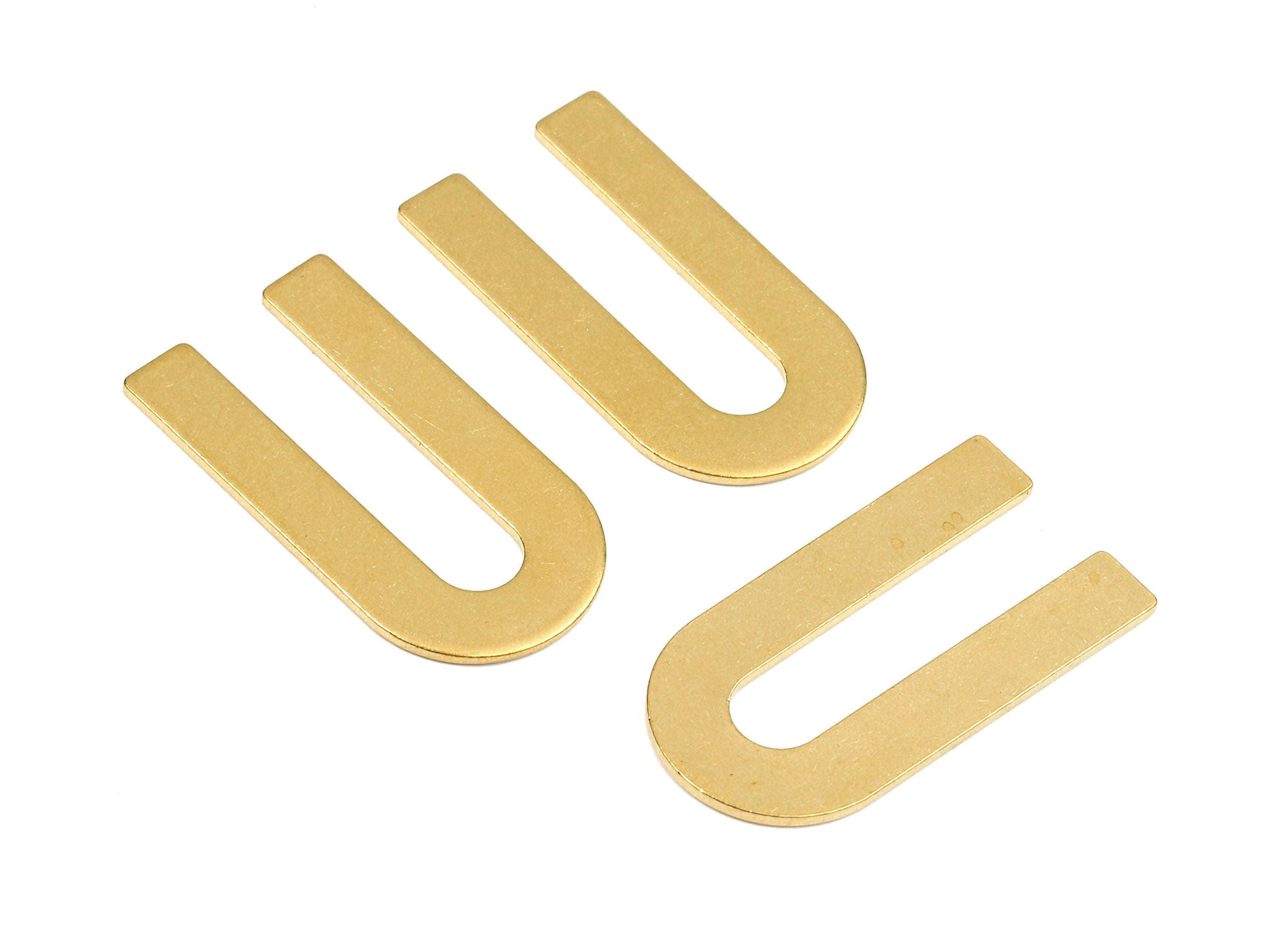 Brass U Blank - Raw Brass Letter U Blank - Brass Letter Wallart Decoration - Brass Alphabet U Blank - 30.46x15.77x1.27mm - PP2749 - DOMEDBAZAAR