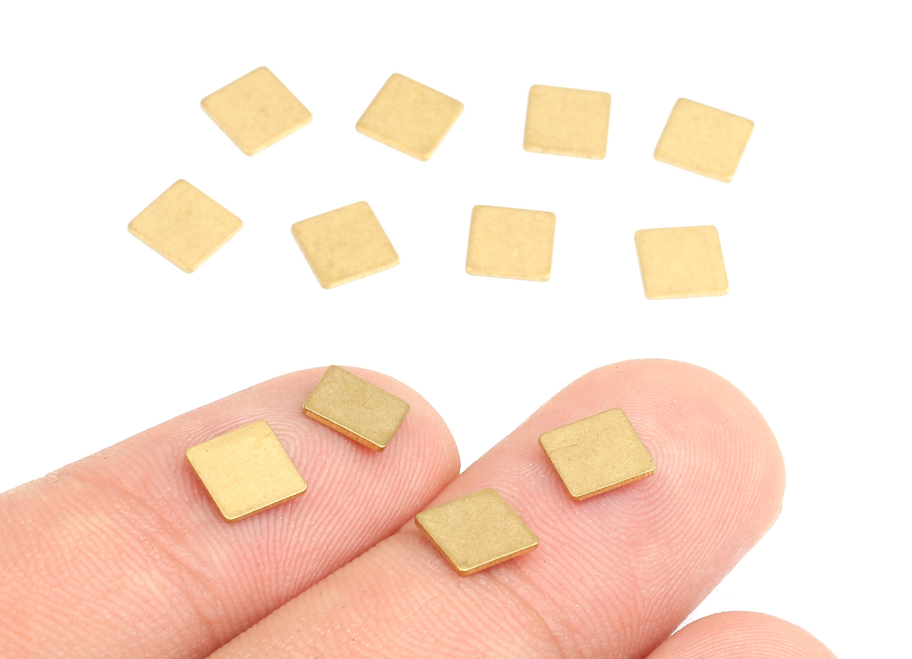 Brass Square Blank - Raw Brass Square Blank - Brass Square Tag - Brass Stamping Tag - Brass Blank Findings - 6.03x0.7mm - PP2519 - DOMEDBAZAAR