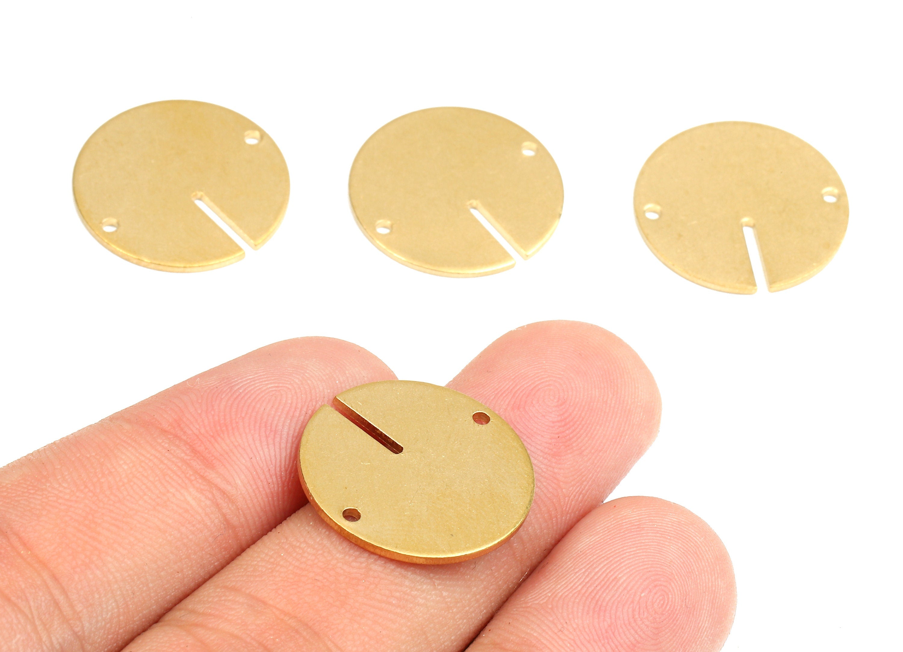 Personalized stamping blank - Brass Round Connectors - Raw Brass Round Pendant and Necklace - Brass Connector Charms - 20.12x1.11mm - PP2626 - DOMEDBAZAAR