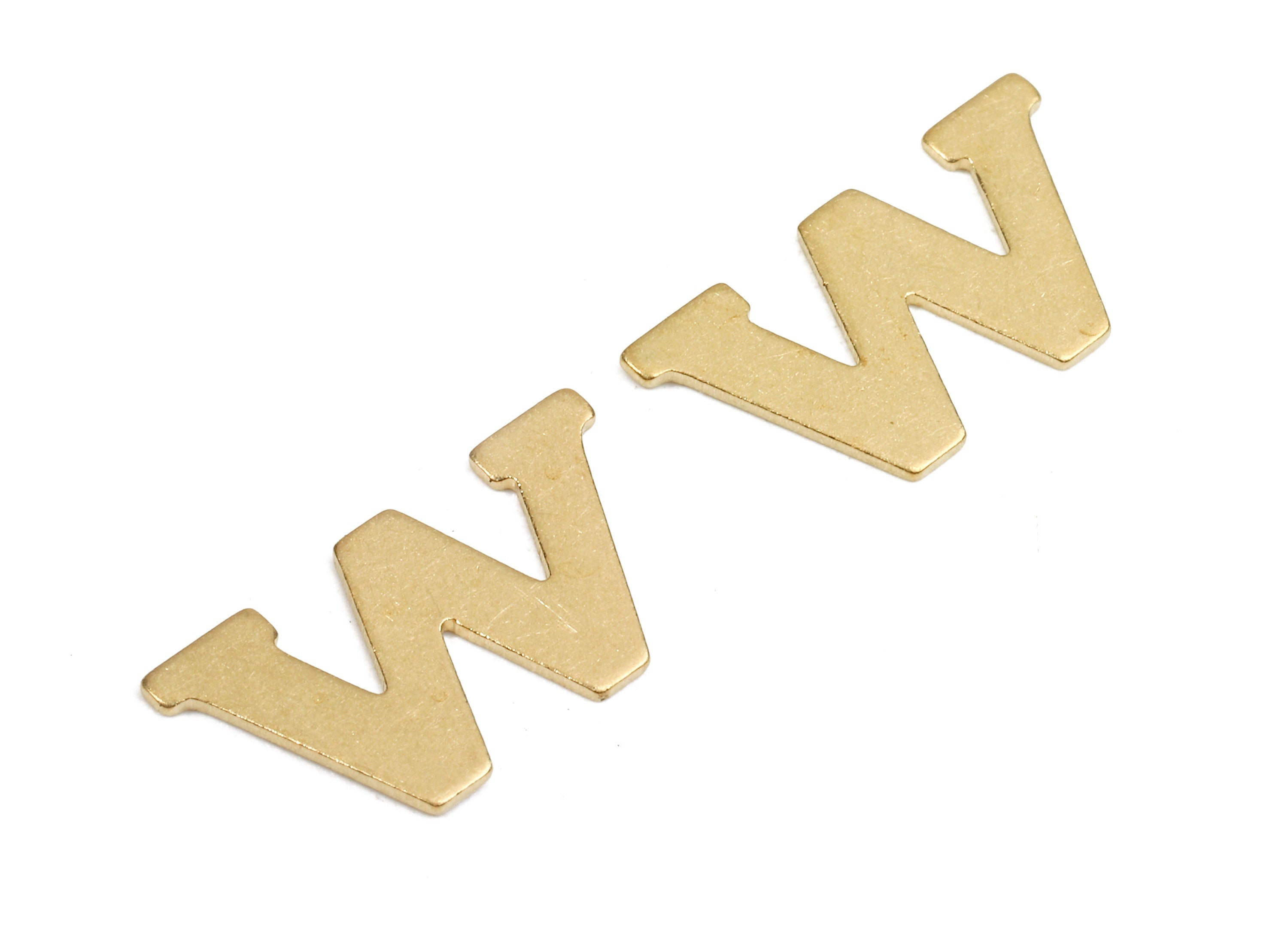 Brass W Blank - Raw Brass Letter W Blank - Brass Letter Wallart Decoration - Brass Alphabet W Blank - 17.76x9.94x0.83mm - PP2777 - DOMEDBAZAAR