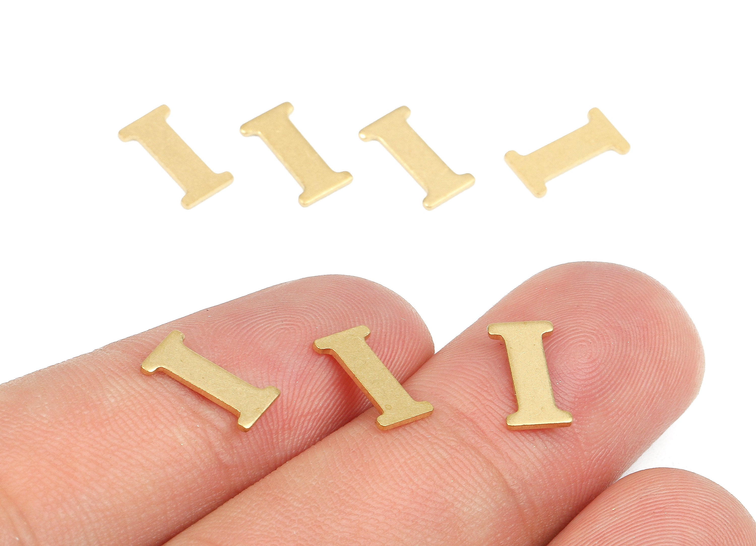 Brass I Blank - Raw Brass Letter I Blank - Brass Letter Wallart Decoration - Brass Alphabet I Blank - 9.77x5.12x0.81mm - PP2763 - DOMEDBAZAAR