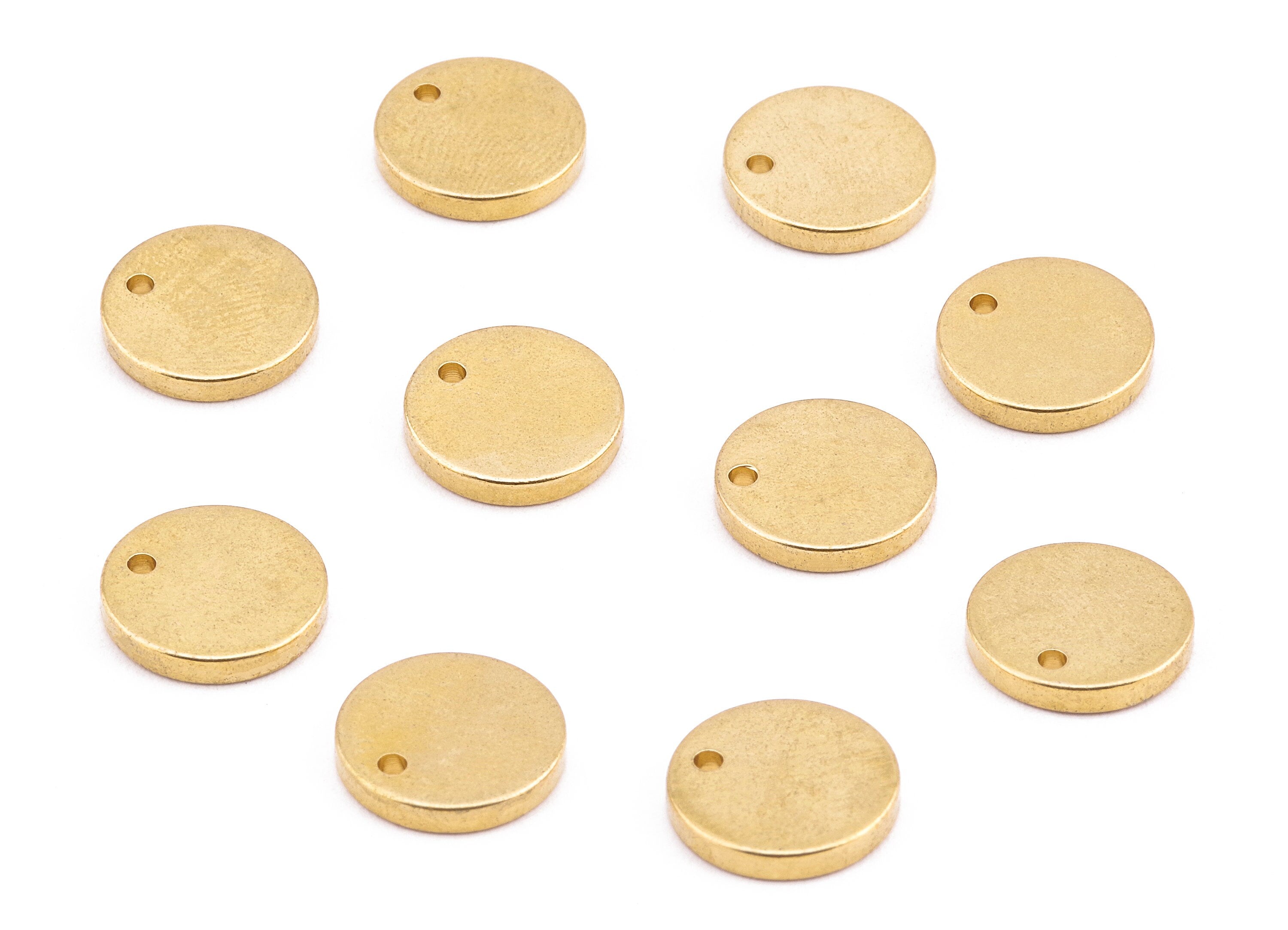 Brass Round Charms - Brass Stamping Tag - Brass Round Stamping Tag - Earring Findings - Jewelry Tag - 11.91x11.91x1.95mm - PP2266 - DOMEDBAZAAR